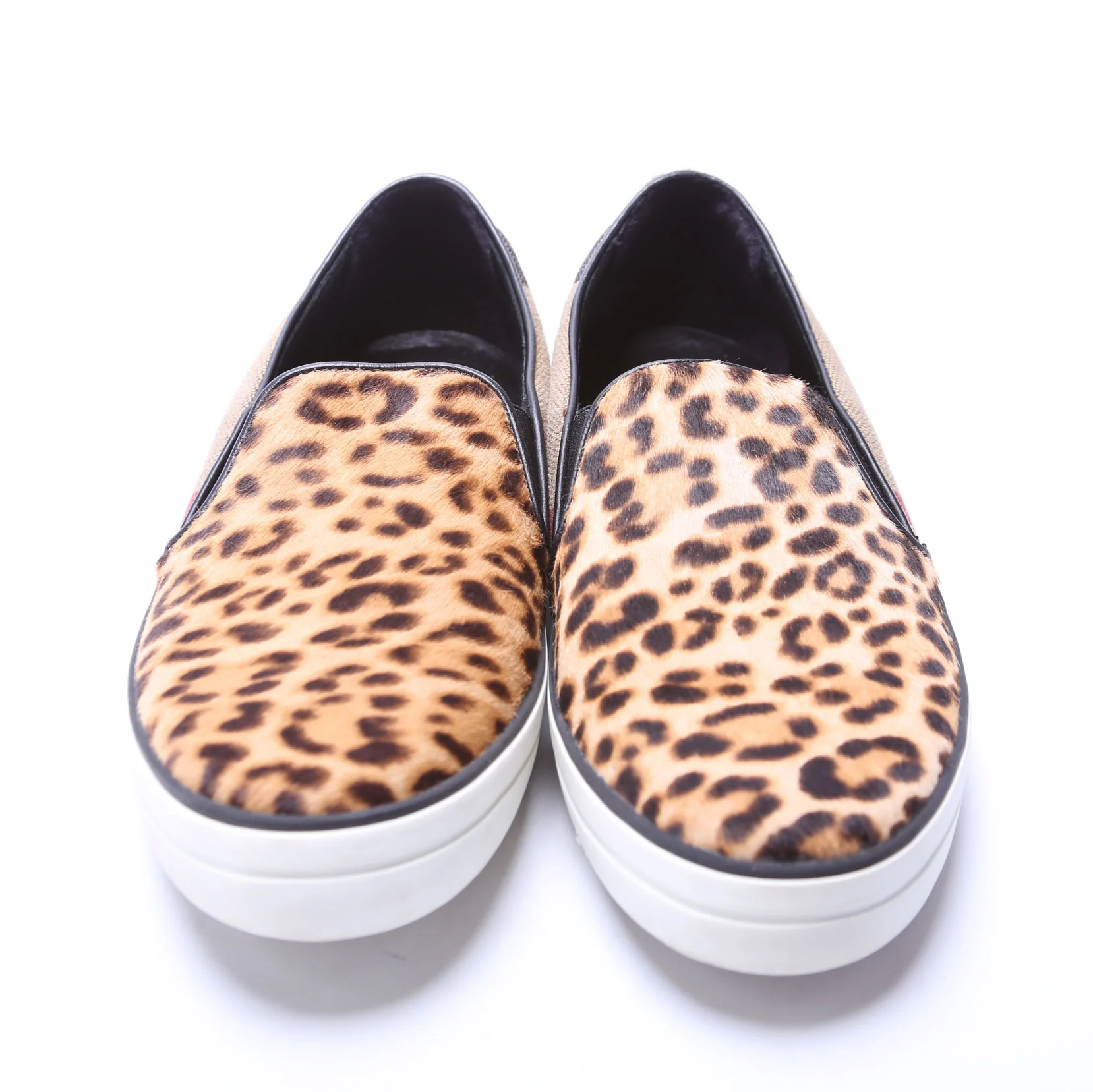 Check Pony Hair Slip On Sneakers Size 40 - Image 2