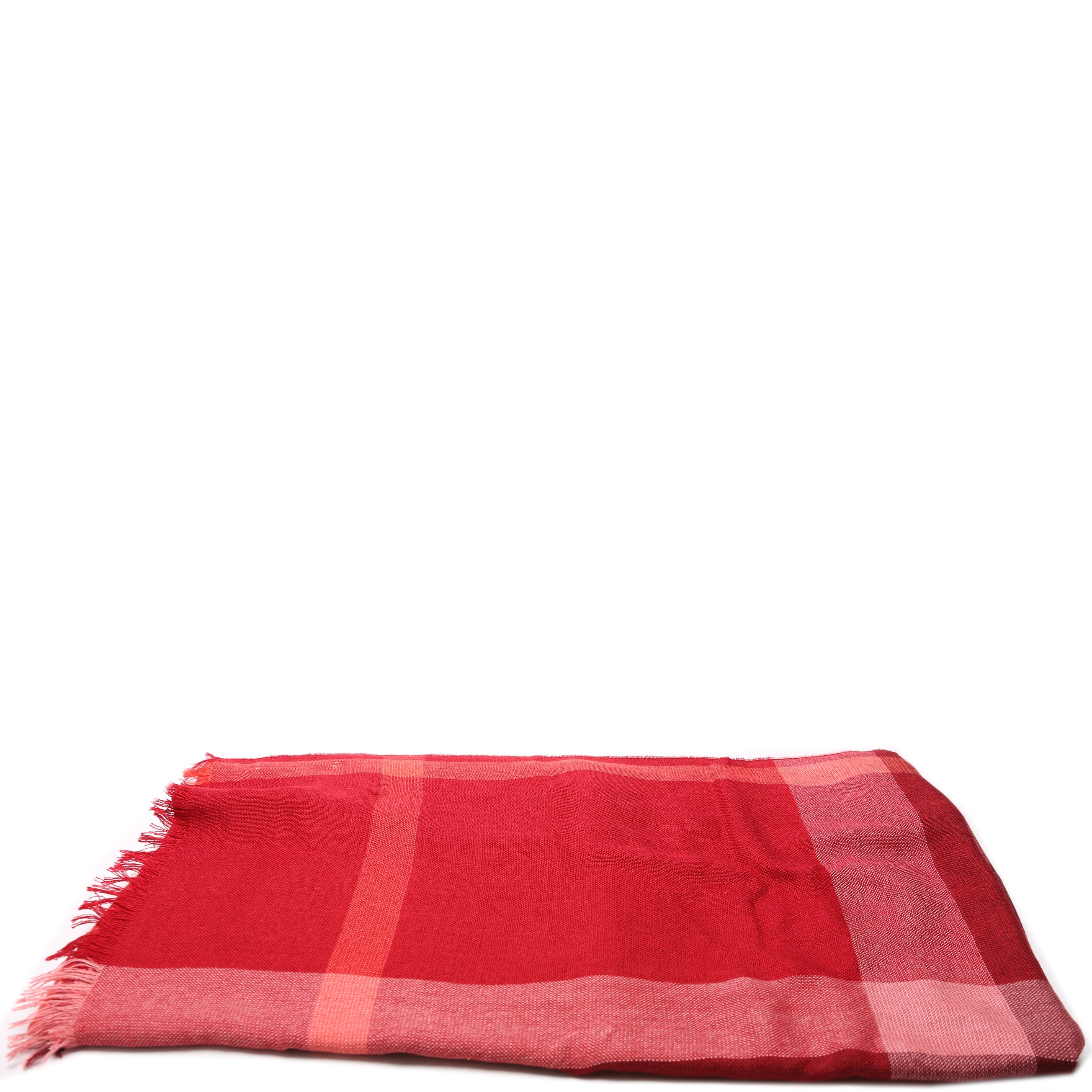 Check Silk/Cashmere Scarf - Image 4