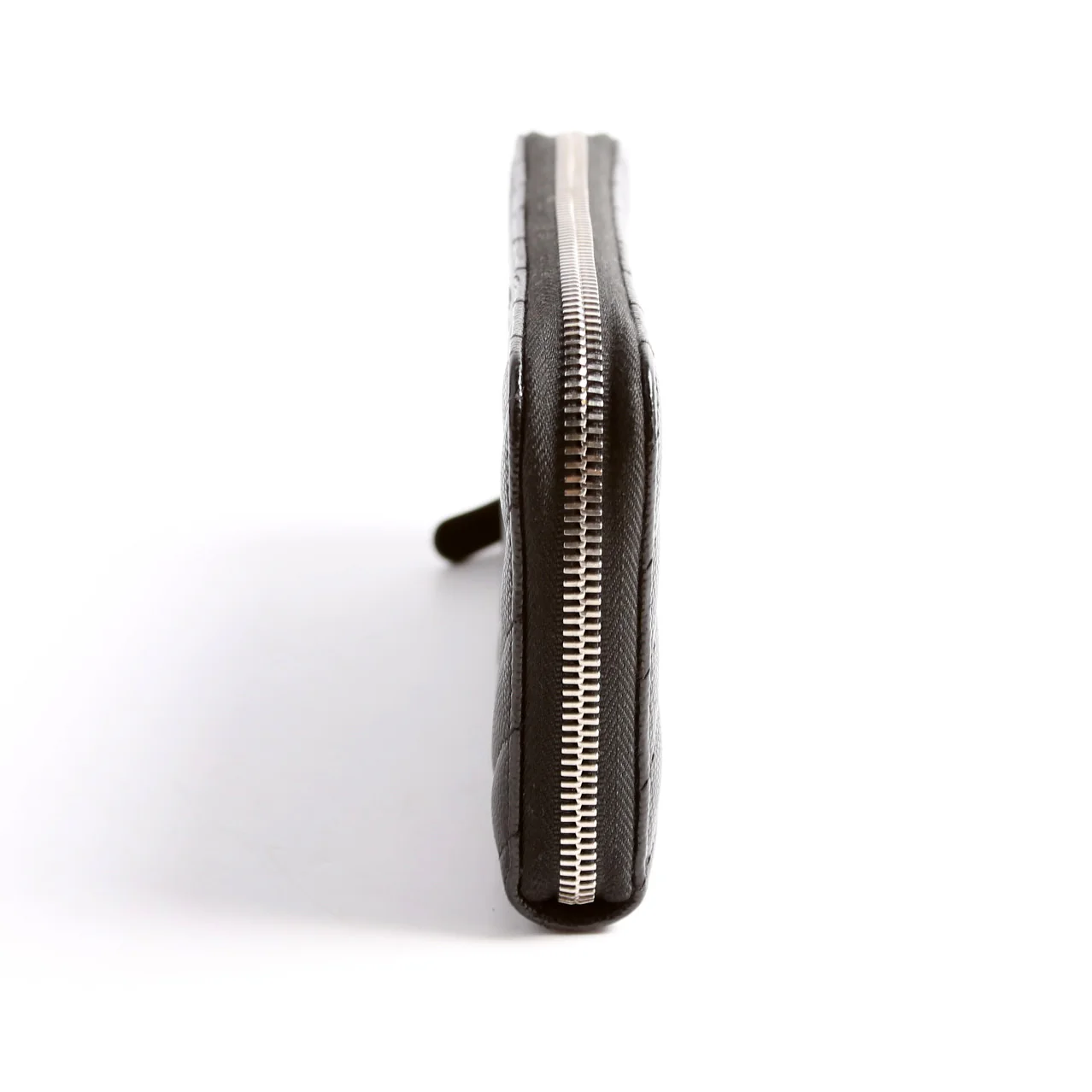 Chevron Caviar Large Gusset Zip Around Wallet 24M Black - Image 4