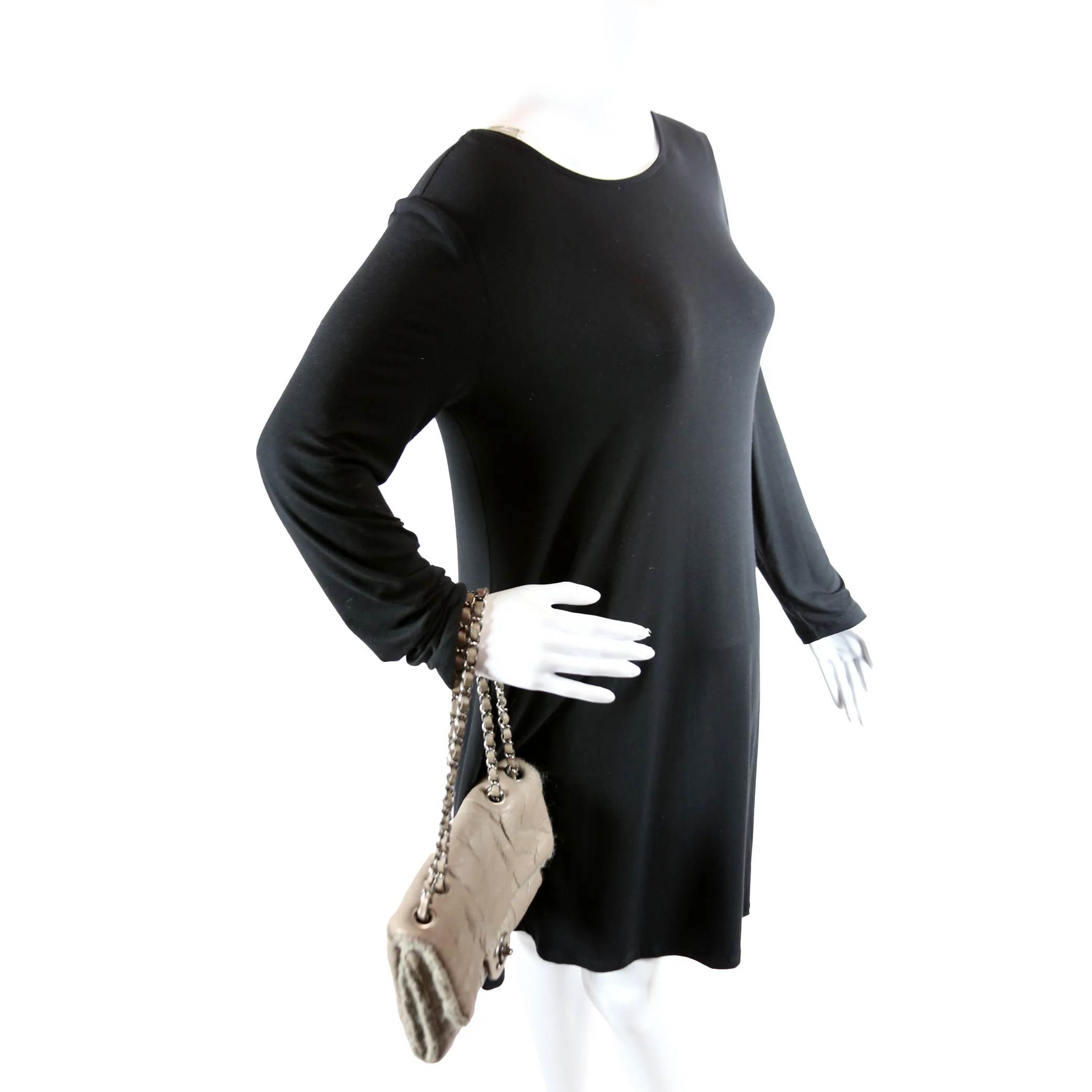Chic Knit Mini Flap Bag Sheepskin/Wool 18M Grey - Image 9