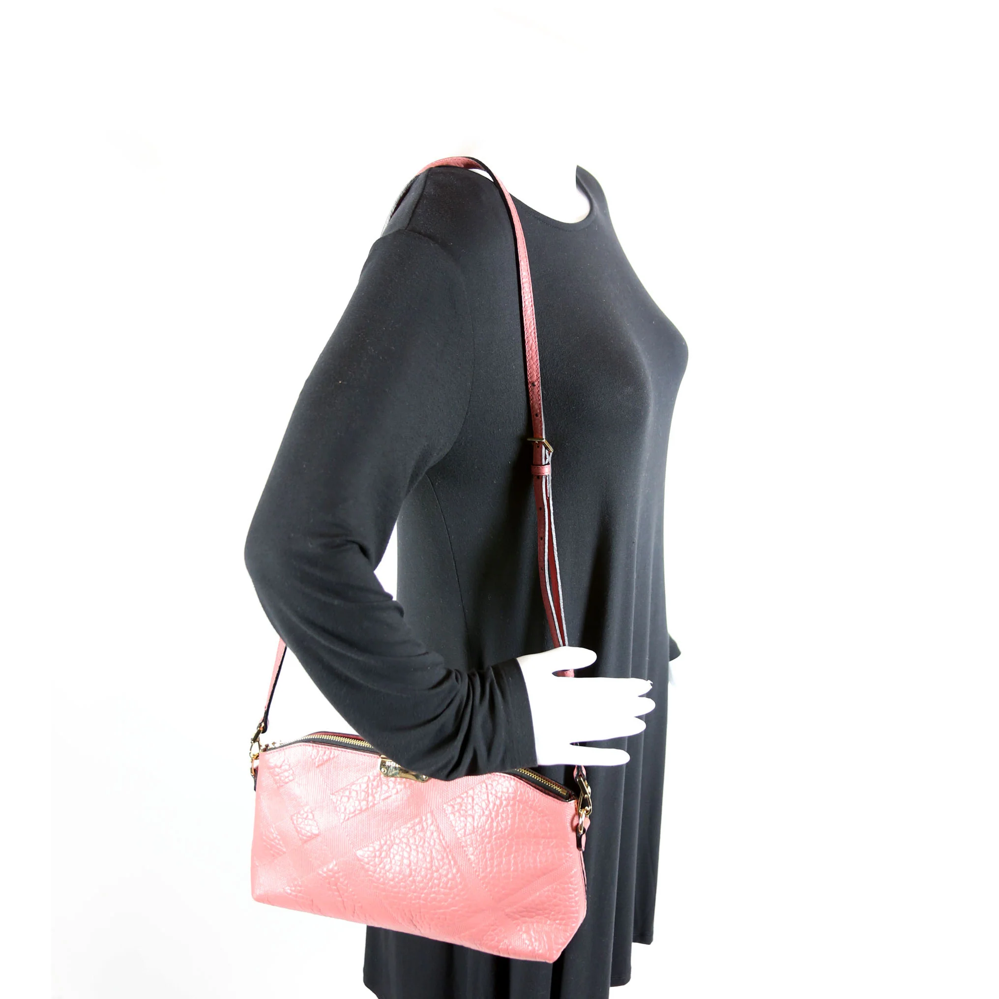Chichester Grain Check Crossbody Mauve - Image 9