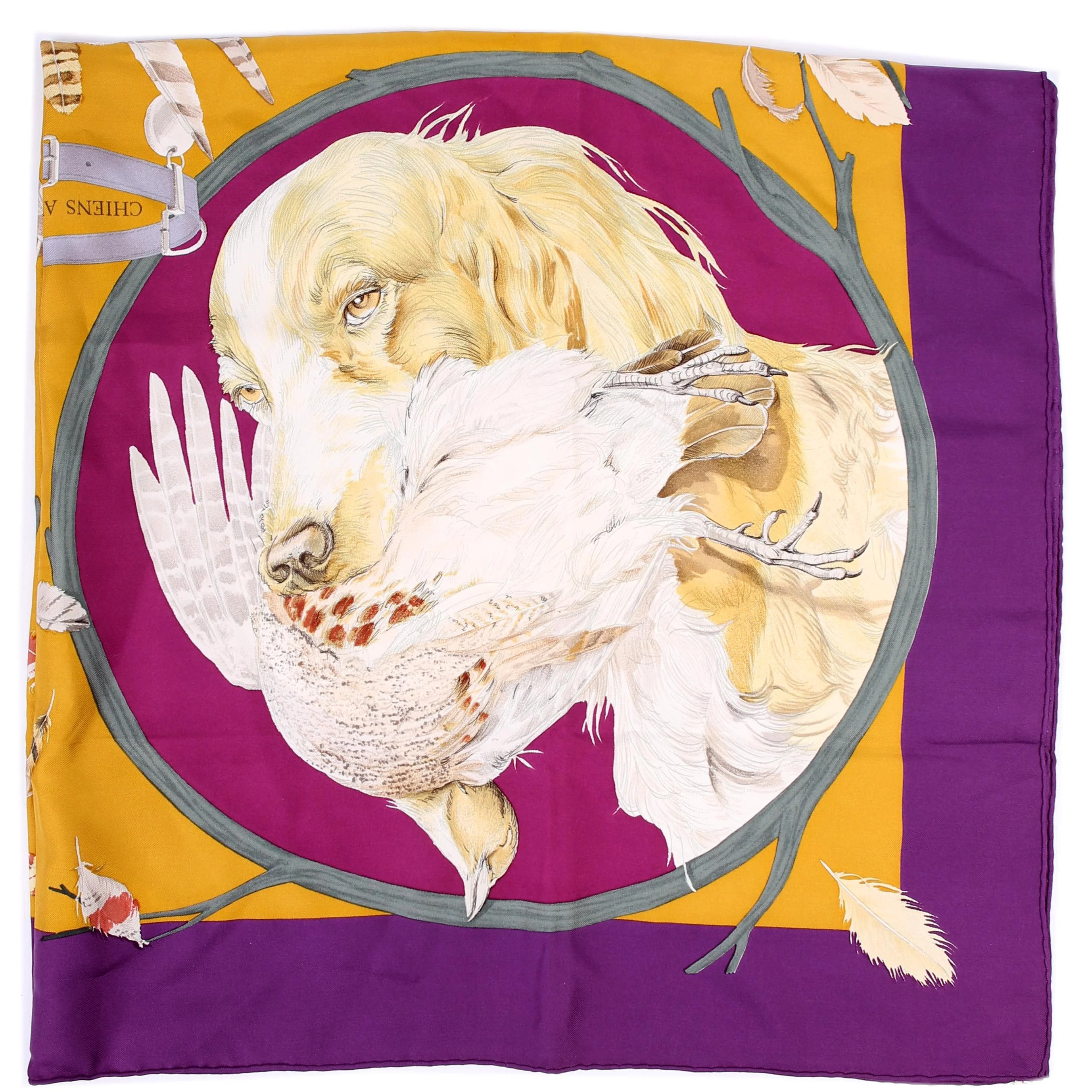 Chiens Au Rapport Silk Scarf