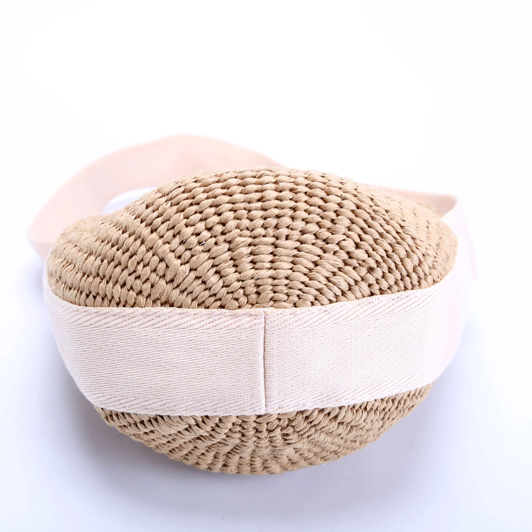 Children's Straw Basket Handle Bag Beige - Image 4
