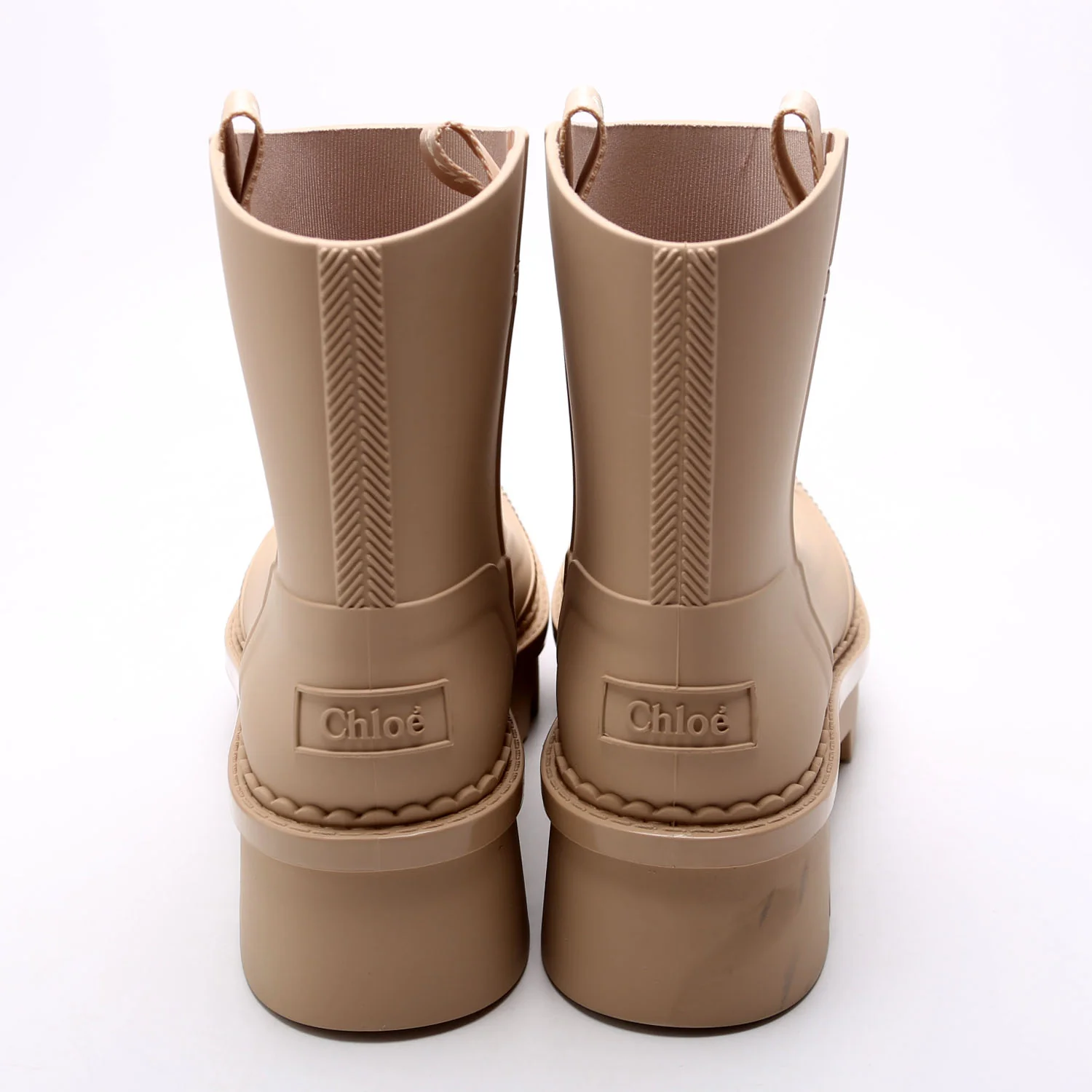 Chloe Raina Rubber Rain Boots Size 38 Tan - Image 4