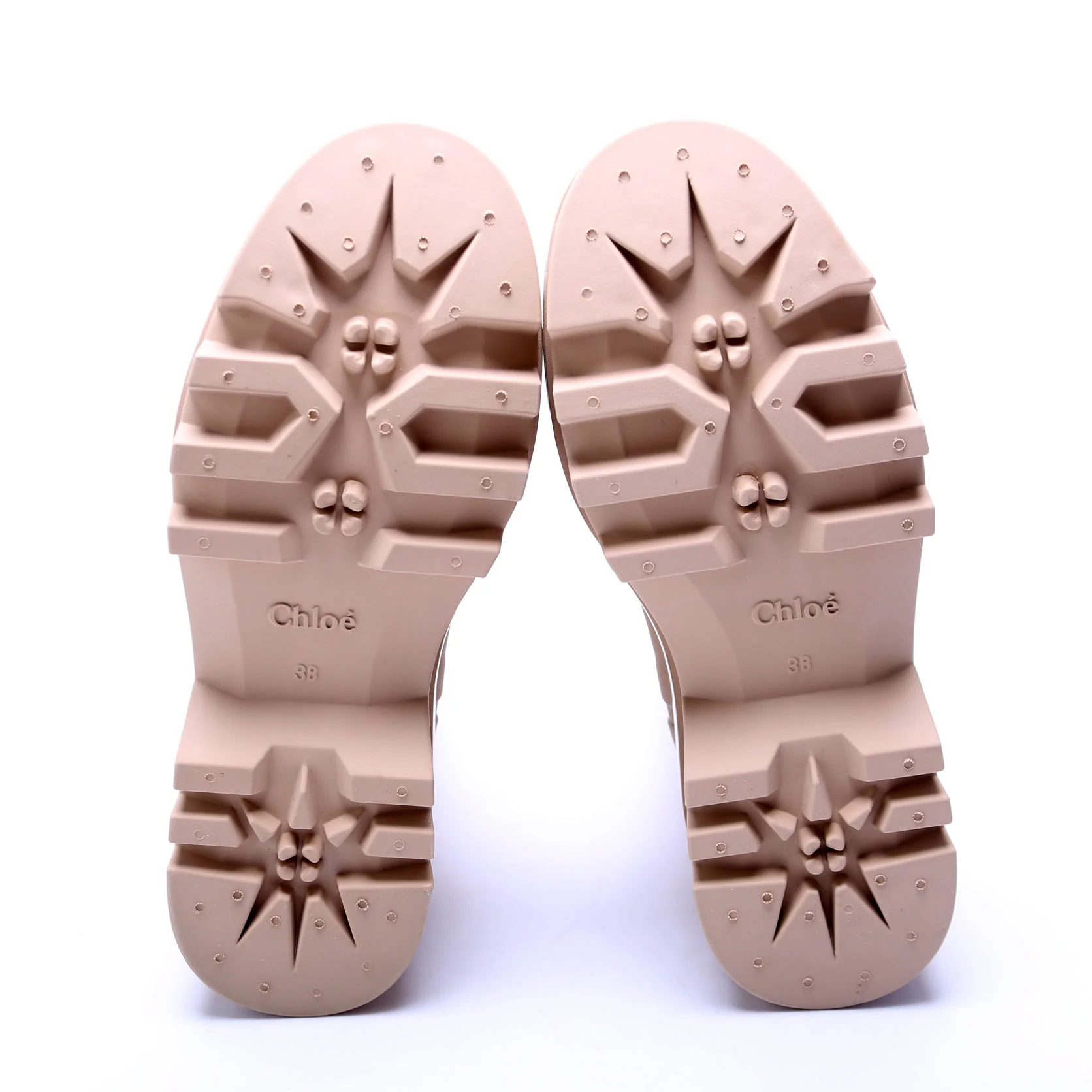 Chloe Raina Rubber Rain Boots Size 38 Tan - Image 7