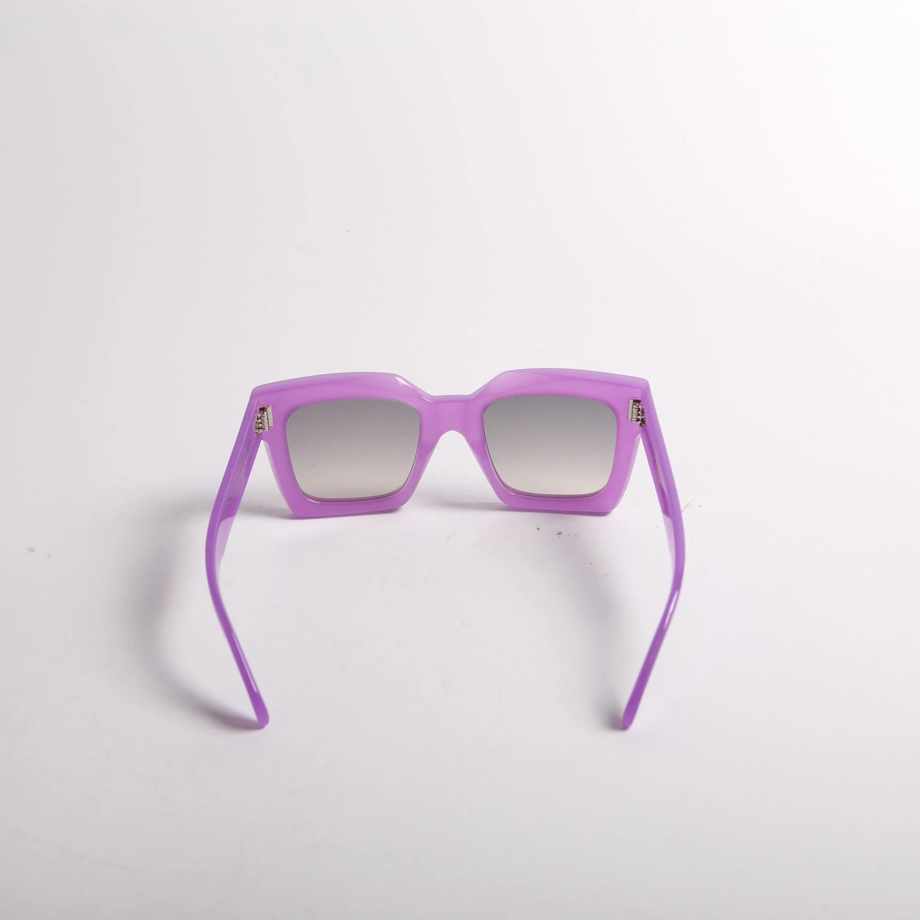 CL401301 Wide Rectangle Acetate Sunglasses Purple - Image 3