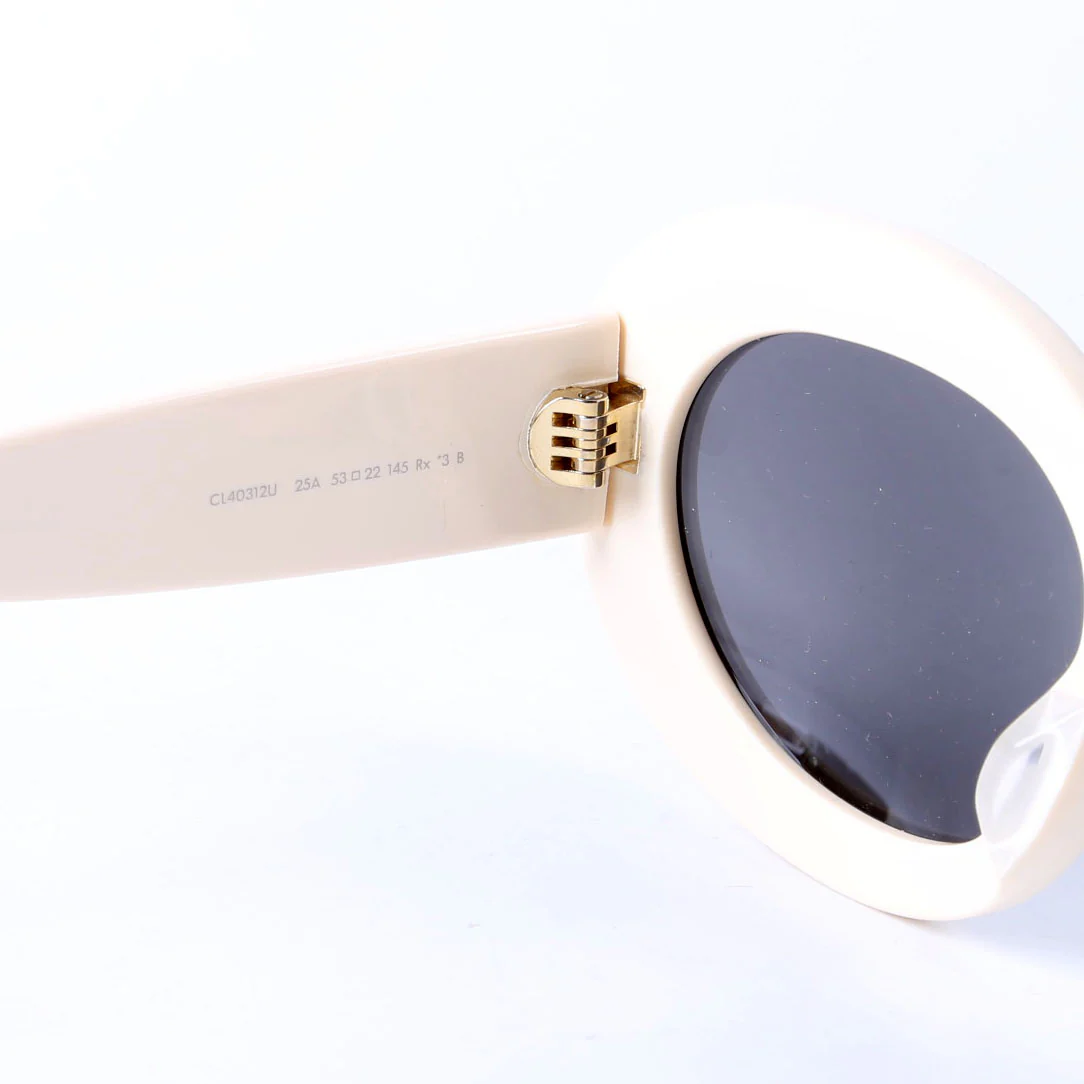 CL40312U Triomphe Round Sunglasses Cream - Image 5