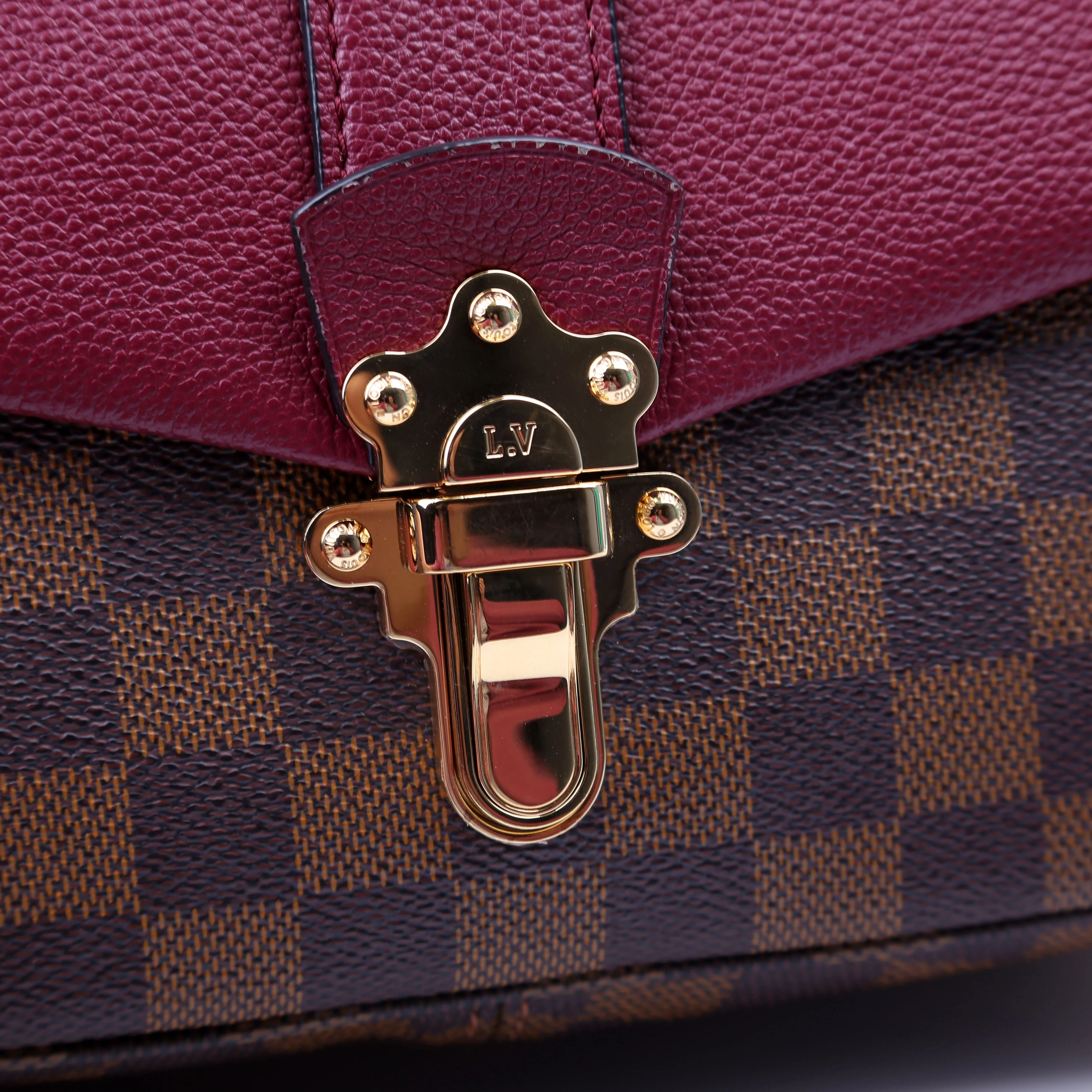 Clapton Crossbody Damier Ebene Burgundy - Image 7