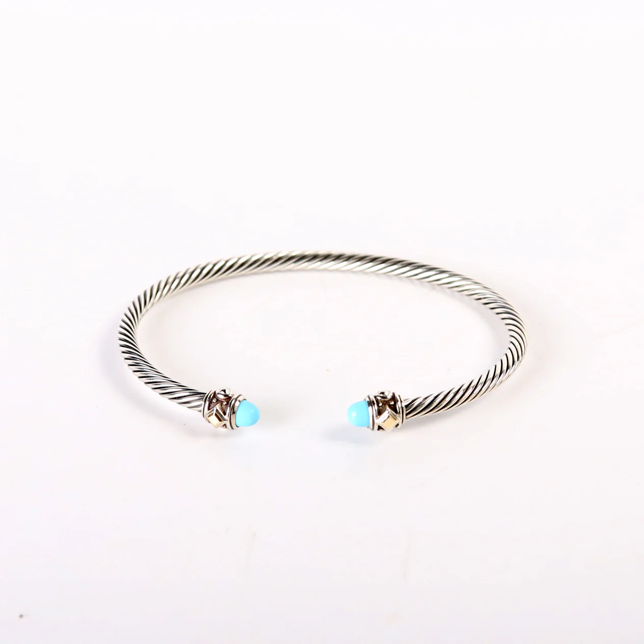Classic Cable 3MM Bracelet 925/Turquoise - Image 3