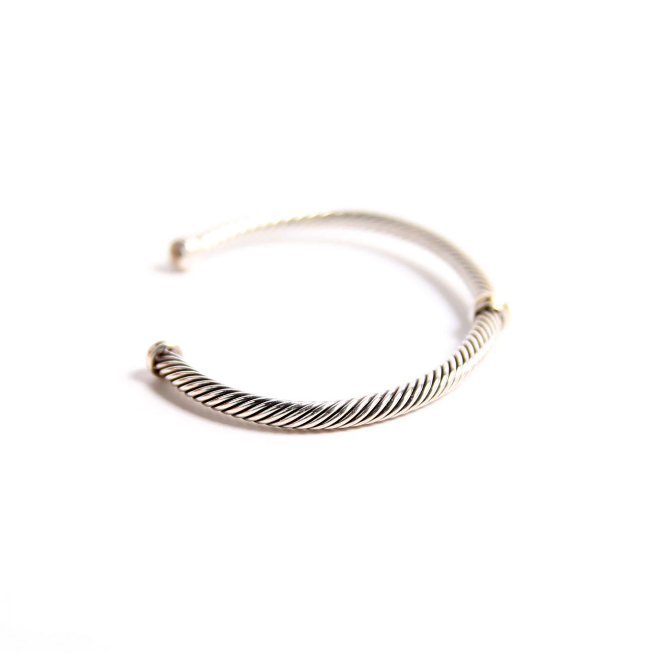 Classic Cable 4MM Bangle Bracelet 925/750 - Image 4