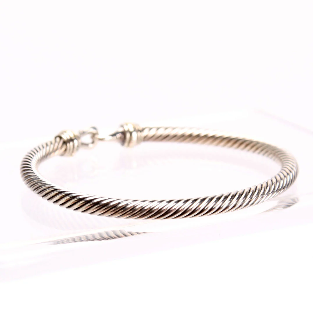 Classic Cable 4MM Buckle Bracelet 925/750 - Image 2