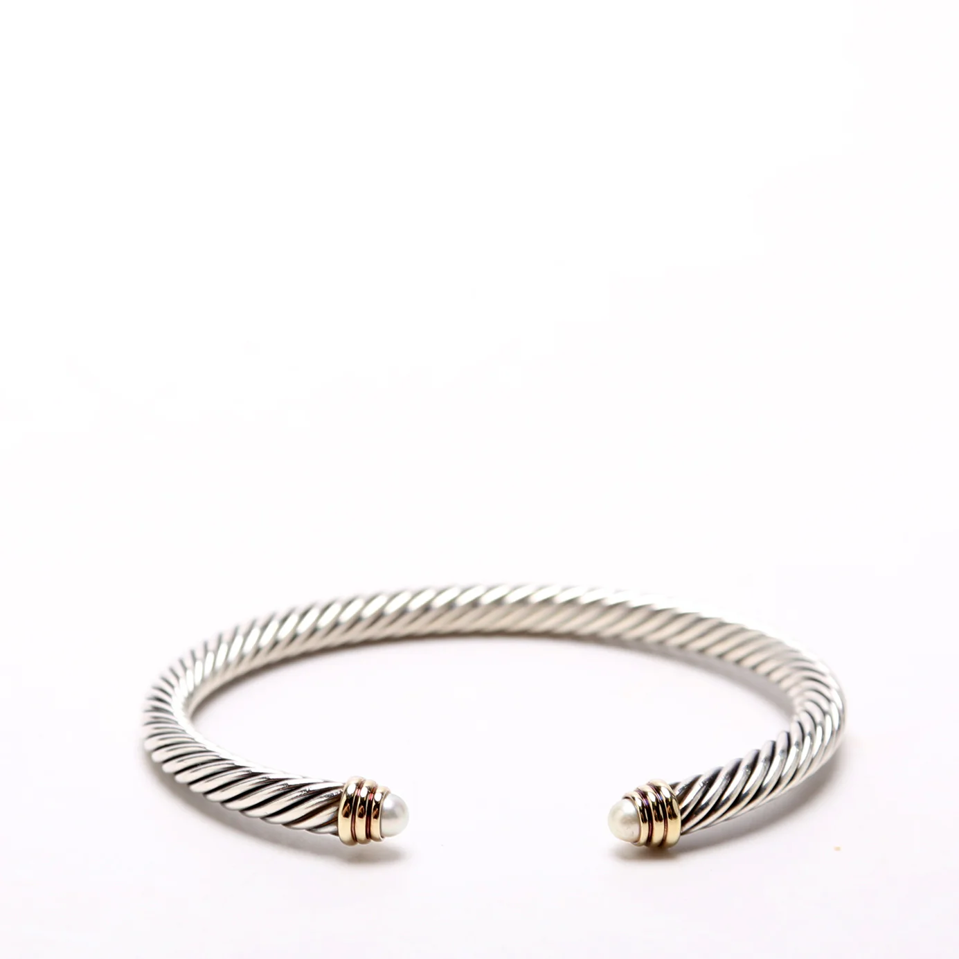 Classic Cable 5MM Bracelet 925/585/Pearl - Image 3