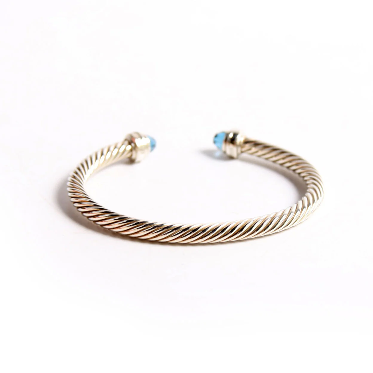 Classic Cable 5MM Bracelet 925/Pave/Topaz - Image 3
