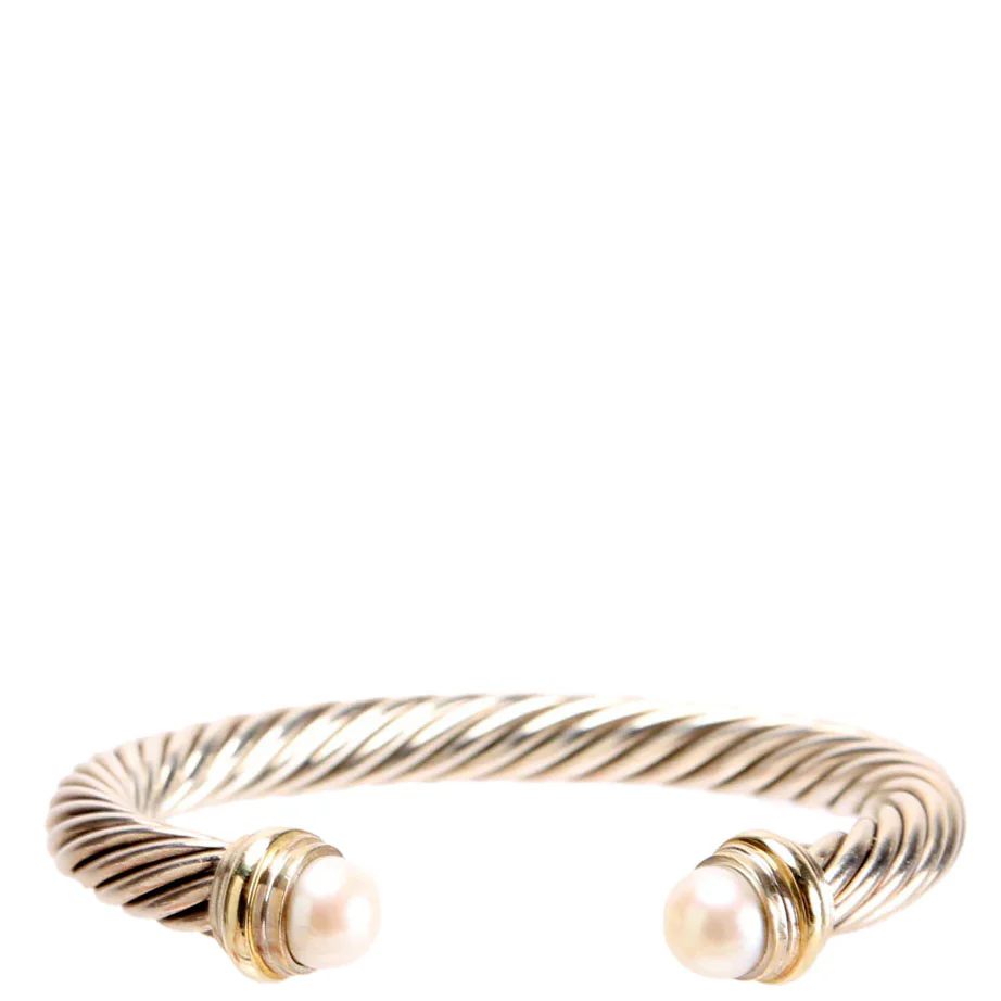 Classic Cable 7MM Bracelet 925/585/Pearl - Image 4