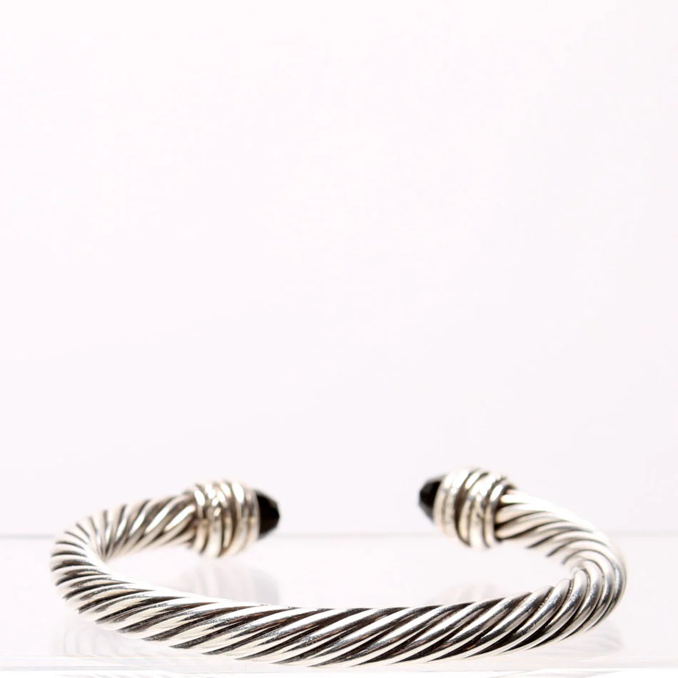 Classic Cable 7MM Bracelet 925/Pave/Onyx - Image 2