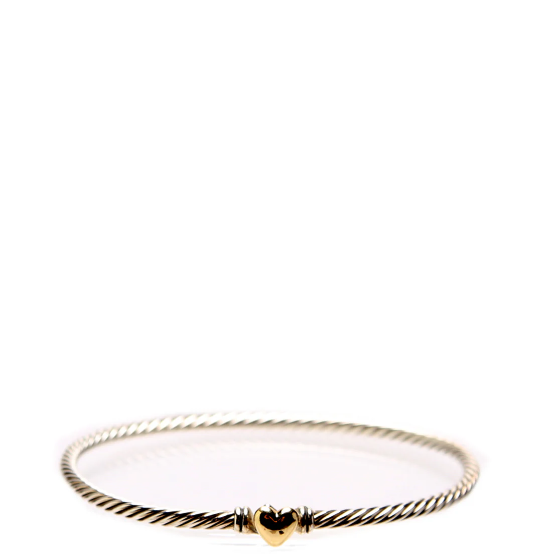 Classic Cable Heart Station 3MM Bracelet 925/750