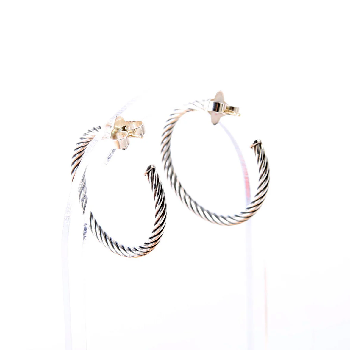 Classic Cable Hoop Earrings 925 - Image 4