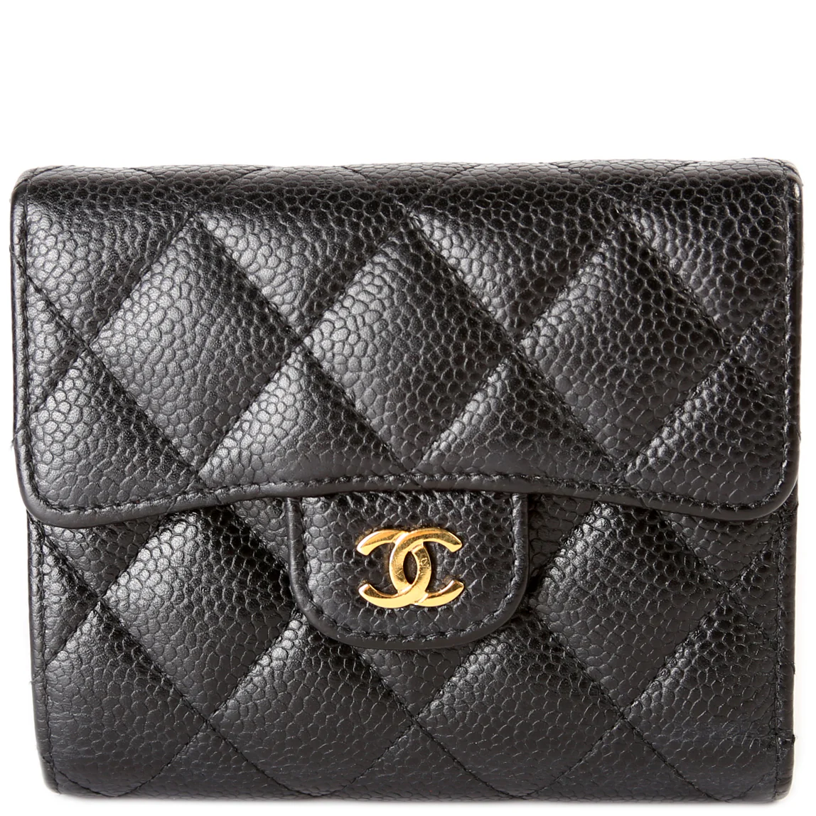 Classic Compact Flap Wallet Caviar 24m