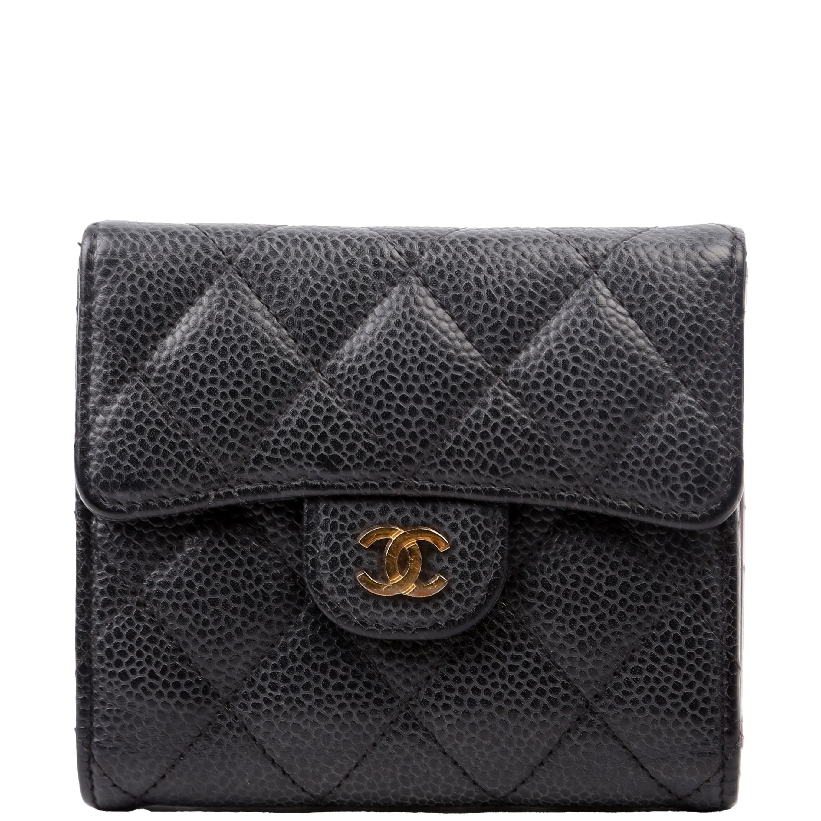 Classic Compact Flap Wallet Caviar 31M Black