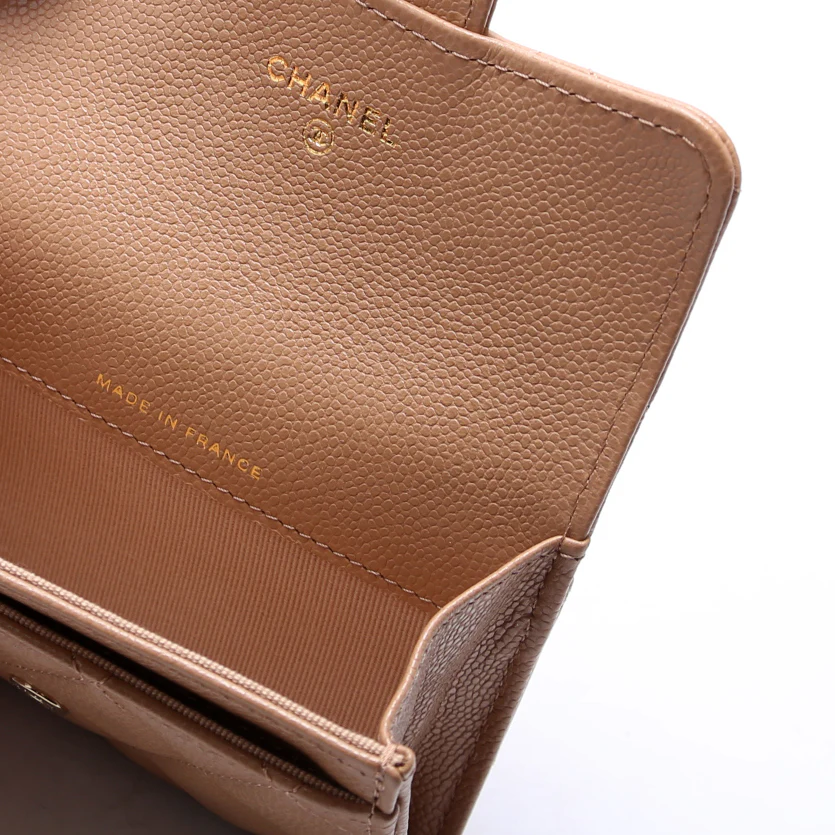 Classic Flap Card Holder Caviar Nude - Image 6