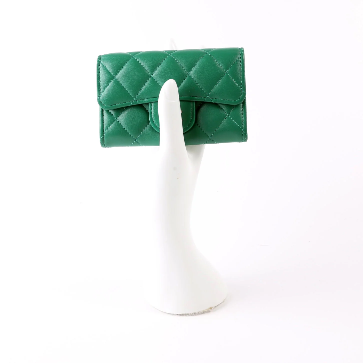 Classic Flap Card Holder Lambskin RFID Green - Image 13
