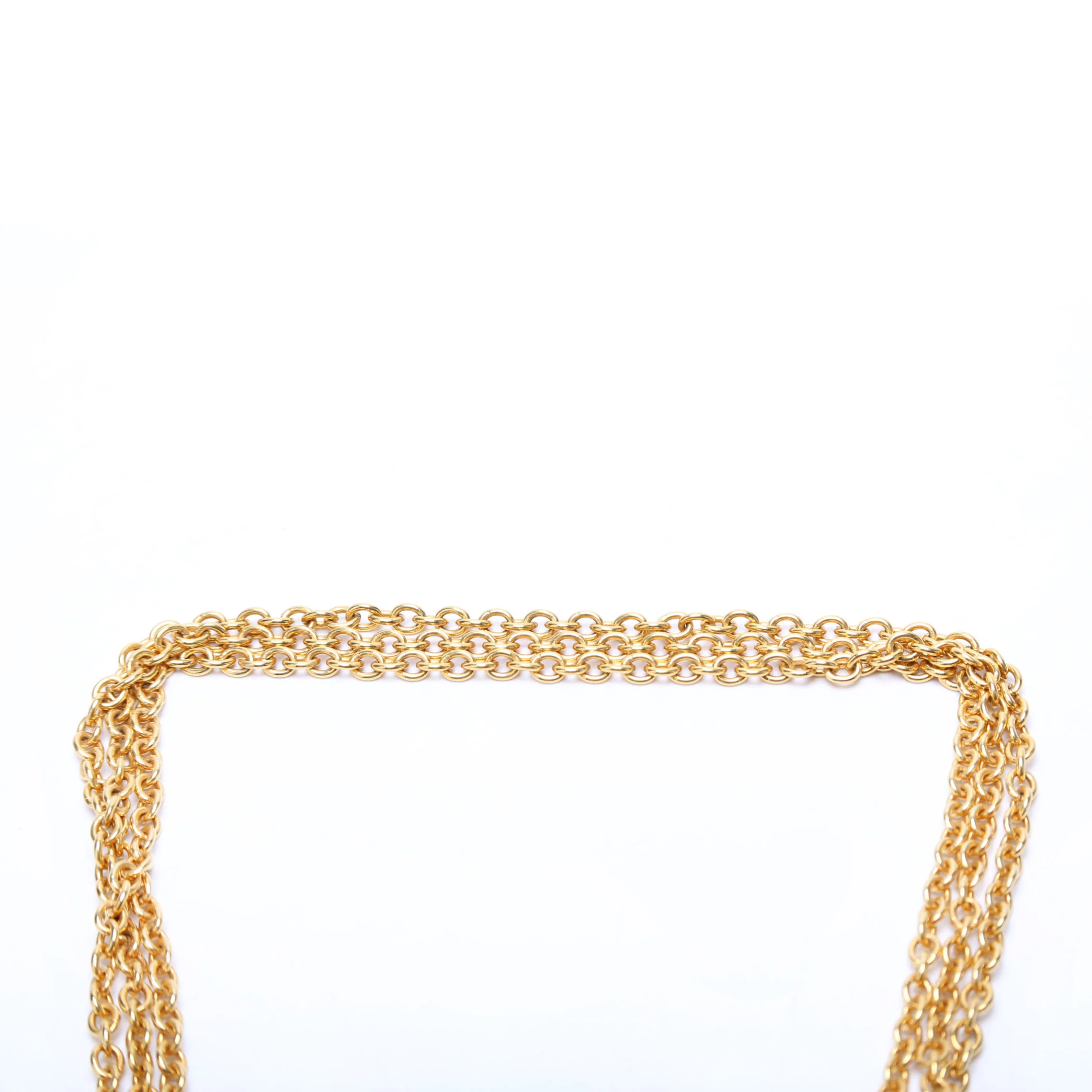 Classic Flap Charm Waist Chain Belt Size 70/28 Gold - Image 3