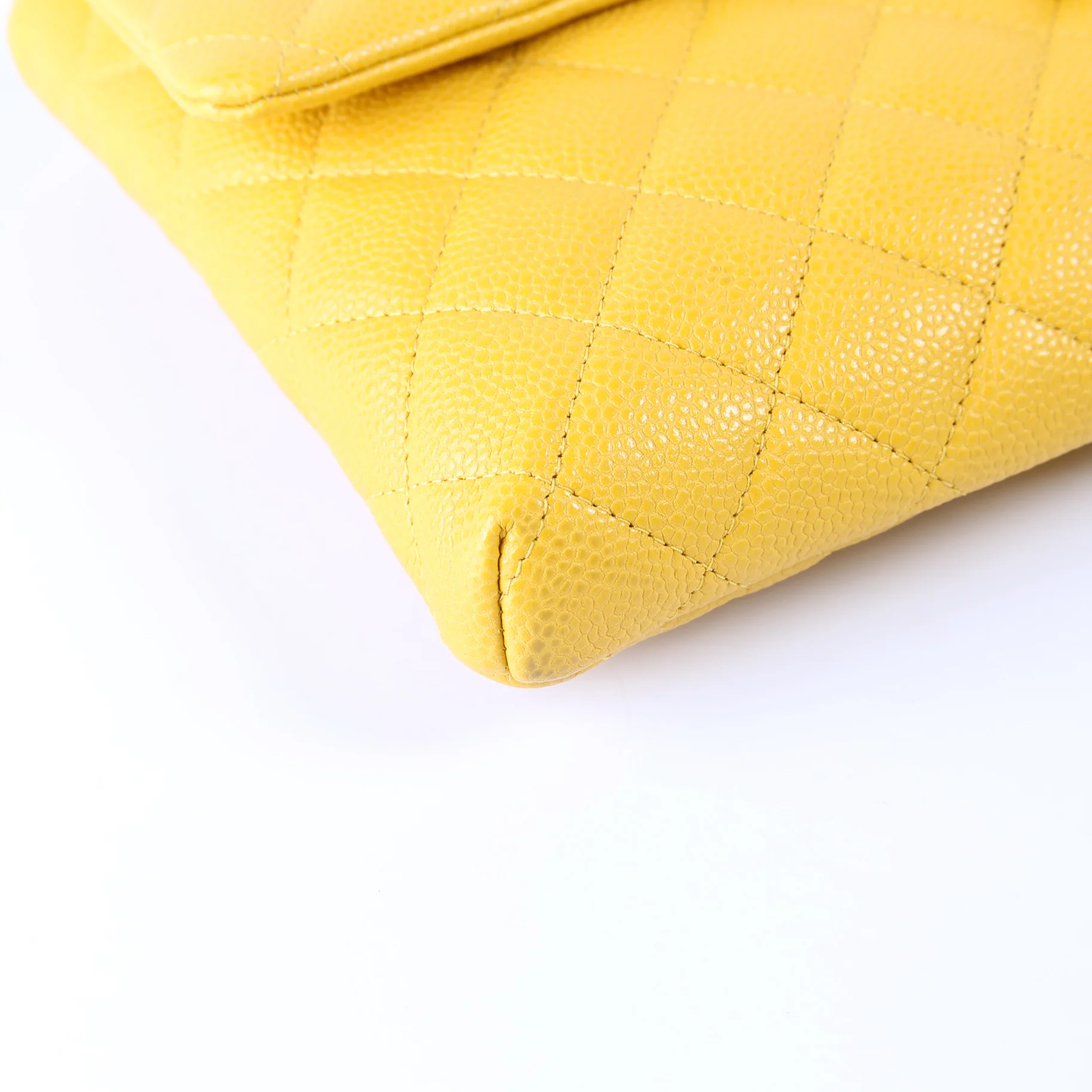 Classic Flap Clutch Caviar Yellow - Image 6