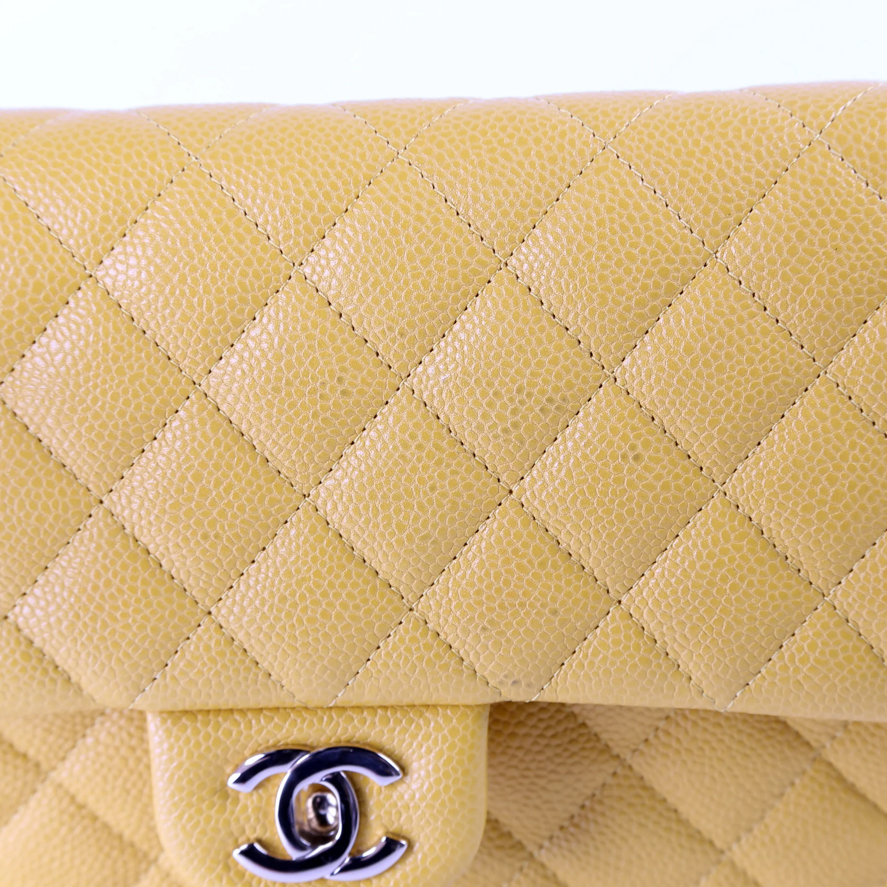 Classic Flap Clutch Caviar Yellow - Image 8