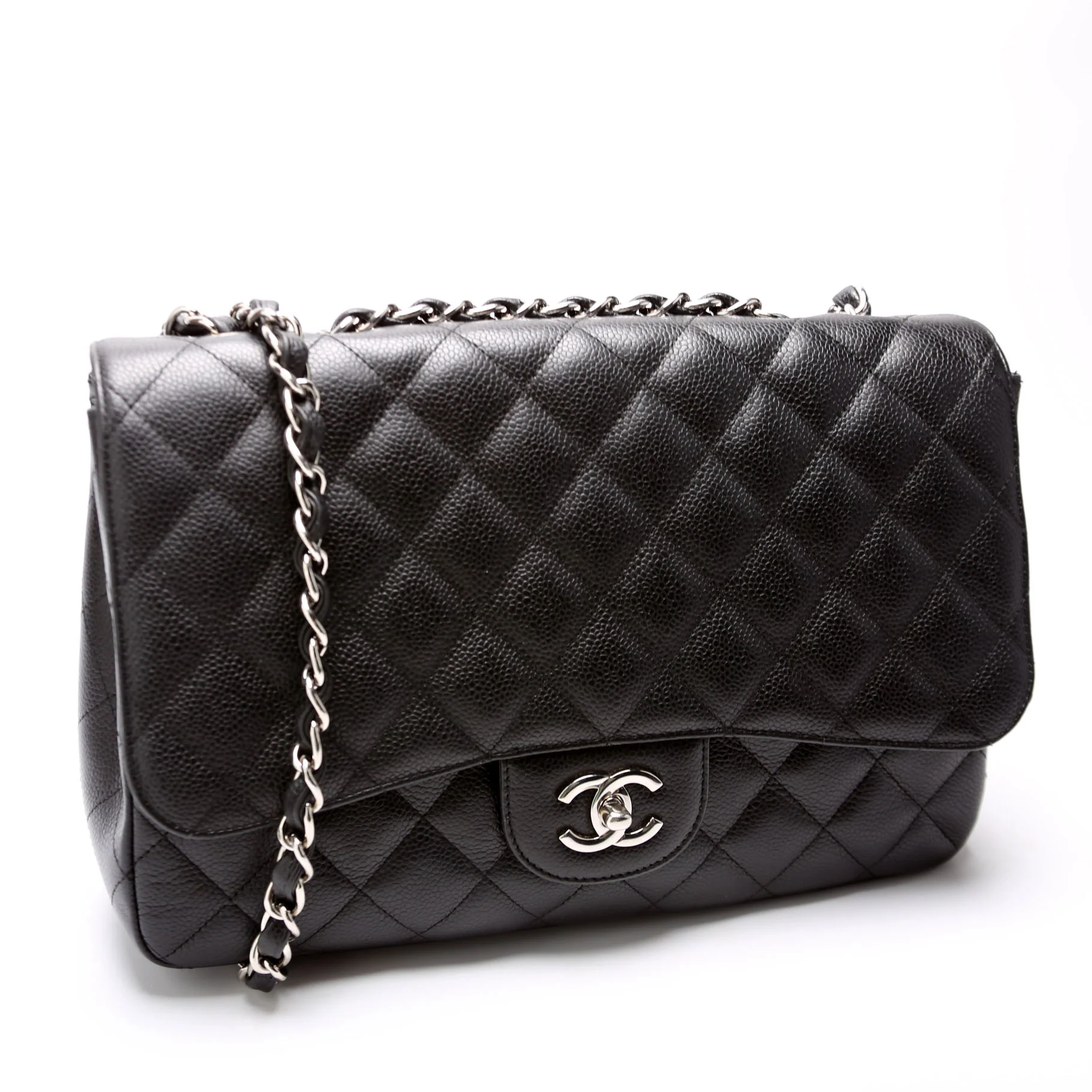 Classic Flap Jumbo Caviar 10-13M Black - Image 2