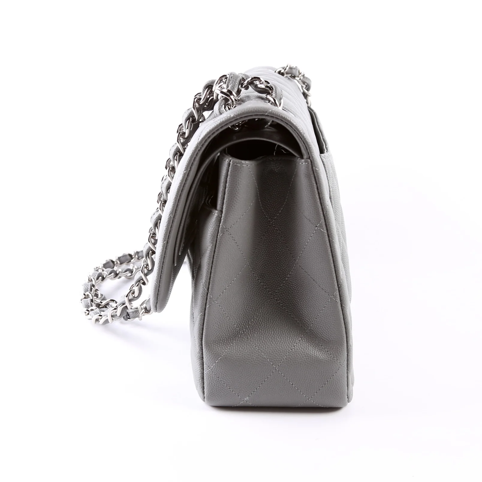 Classic Flap Jumbo Caviar 24M Grey - Image 4