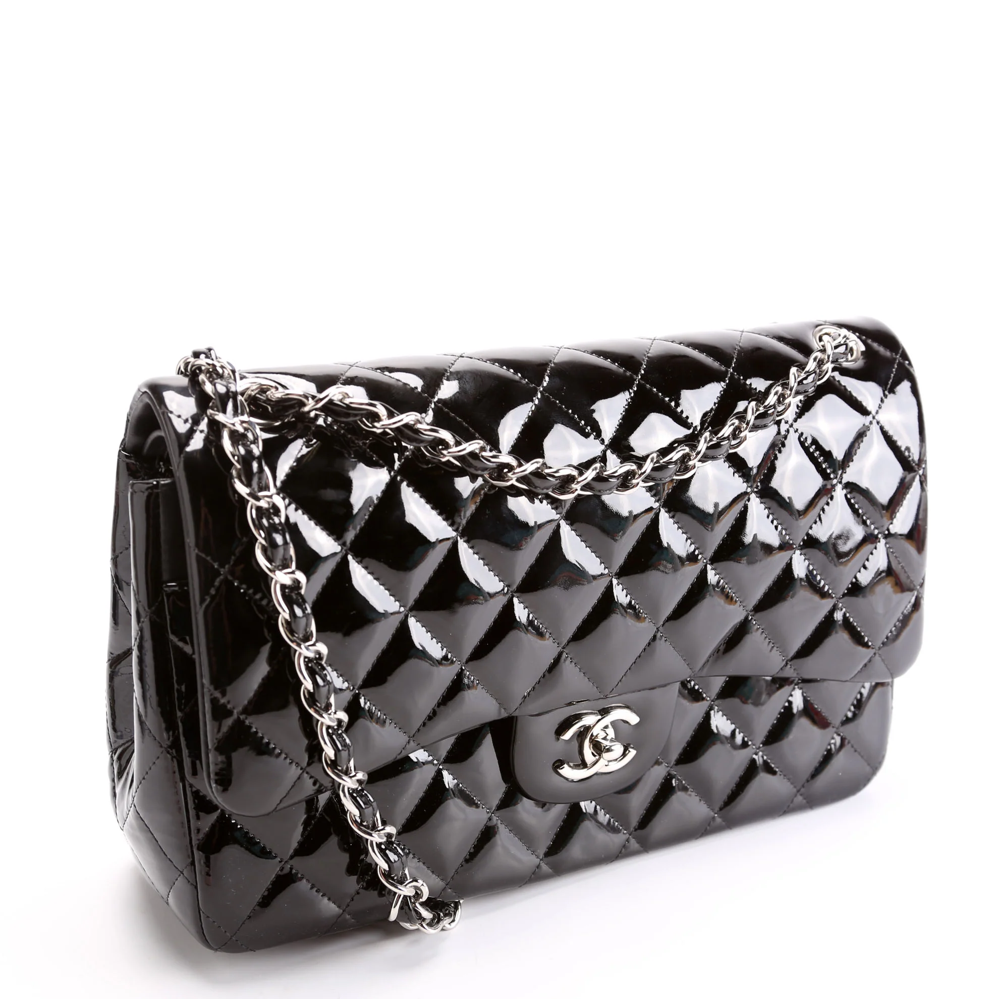 Classic Flap Jumbo Patent 17-20M Black - Image 2