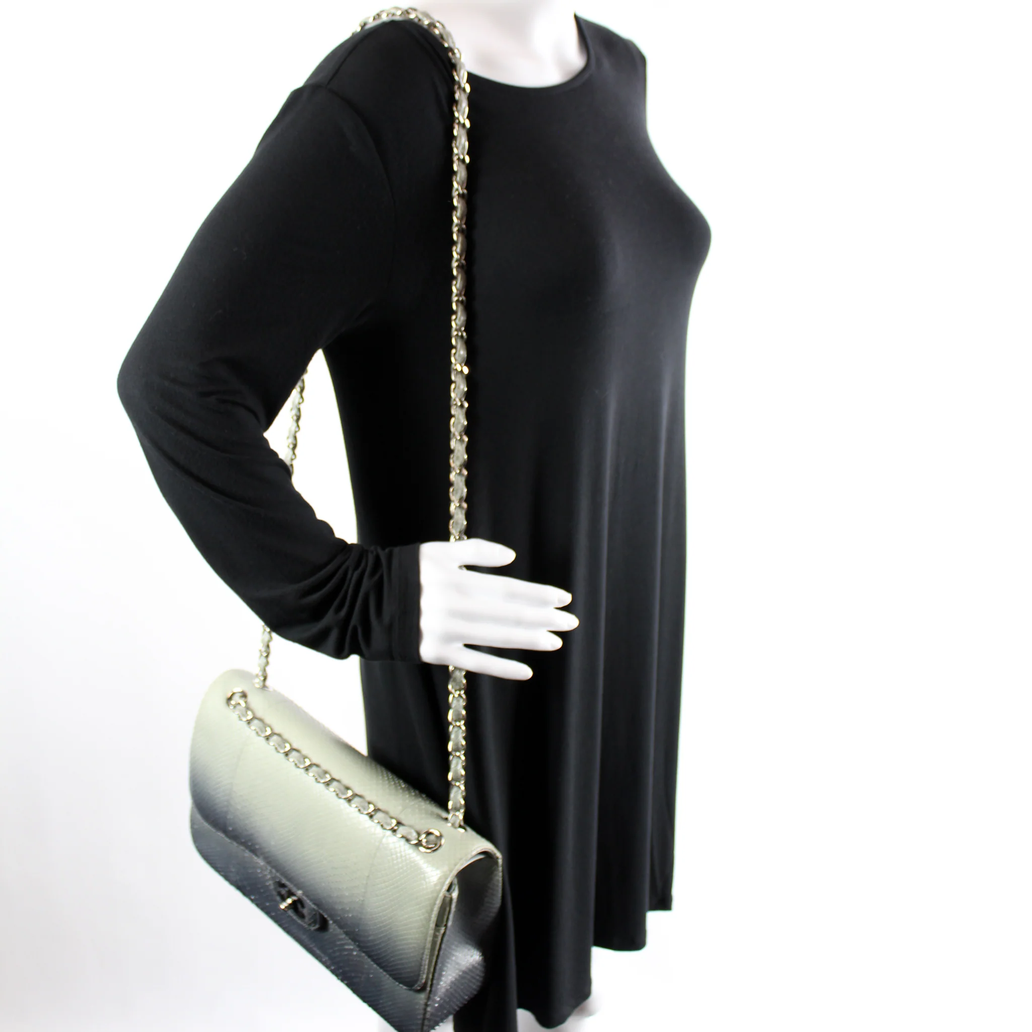 Classic Flap Jumbo Snakeskin Ombre 21M - Image 12