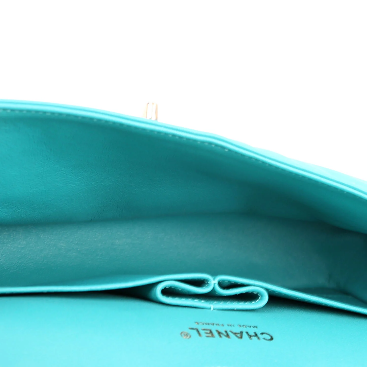 Classic Flap Medium Chevron Lambskin 23M Teal - Image 12
