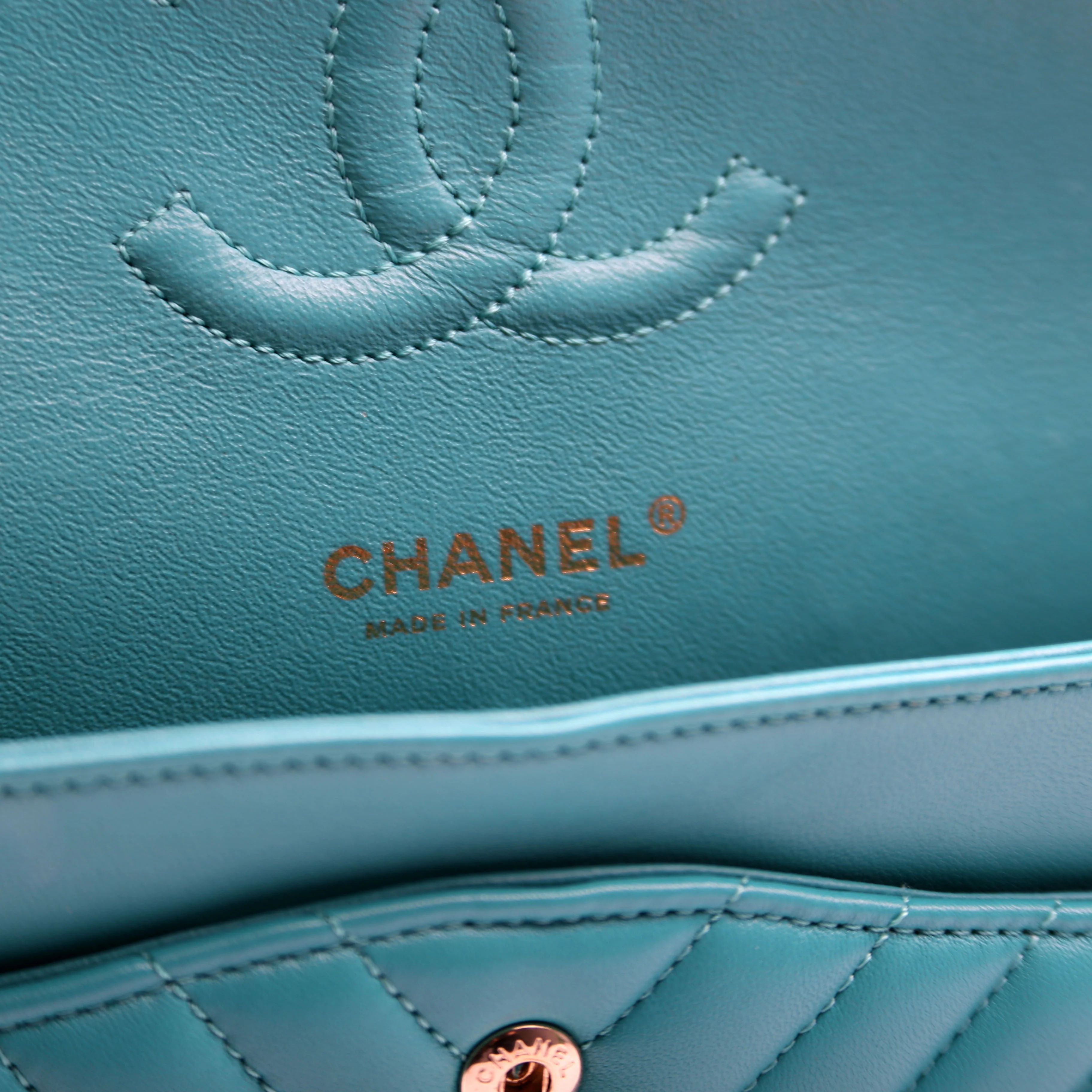Classic Flap Medium Chevron Lambskin 23M Teal - Image 13
