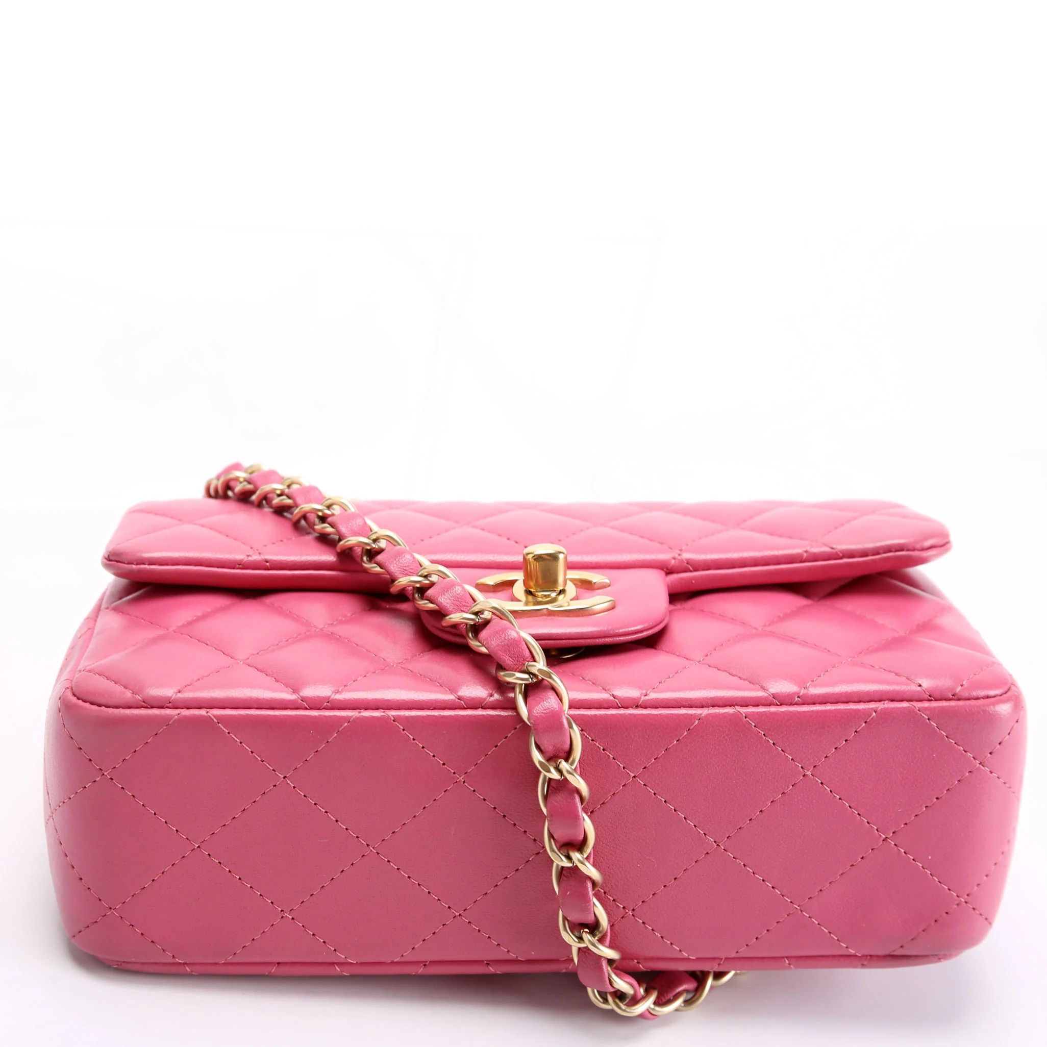 Classic Flap Mini Rectangle Lambskin 17M Pink - Image 4