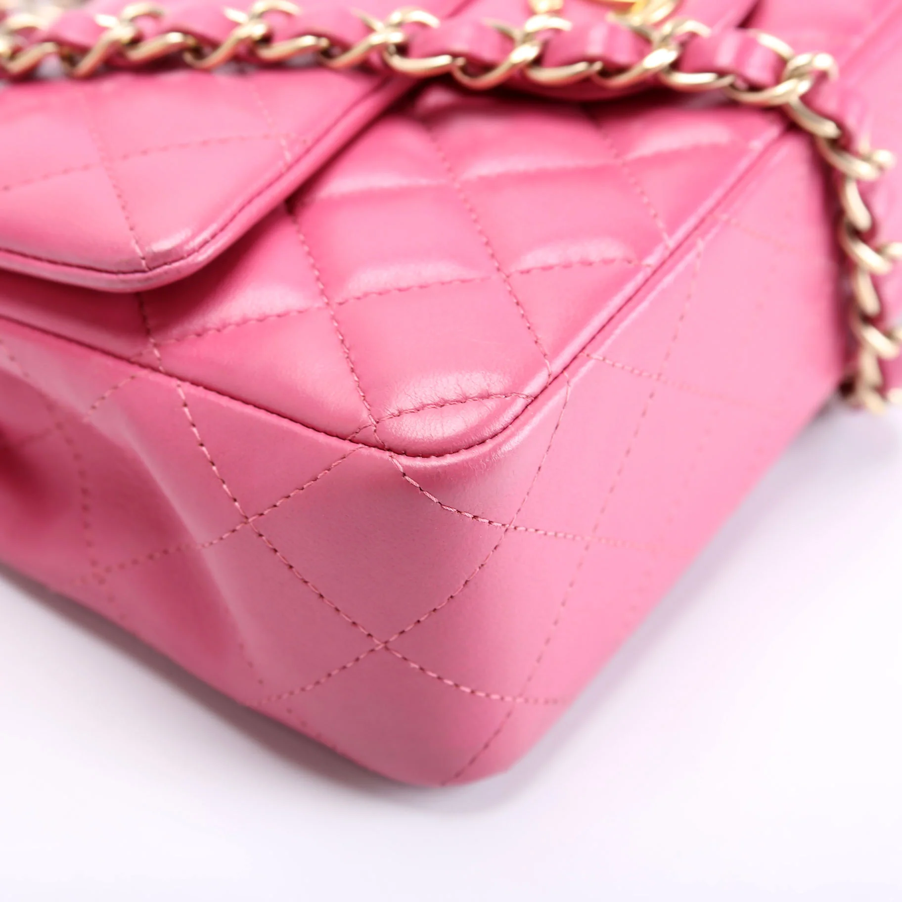 Classic Flap Mini Rectangle Lambskin 17M Pink - Image 5