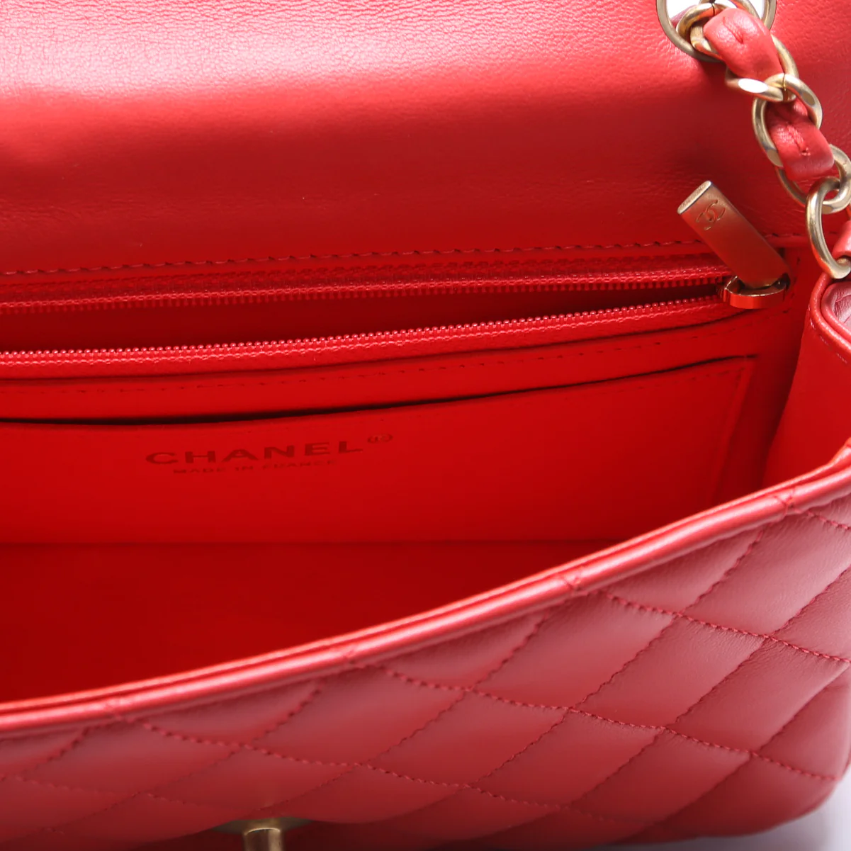 Classic Flap Mini Rectangle Lambskin 27M Orange - Image 7
