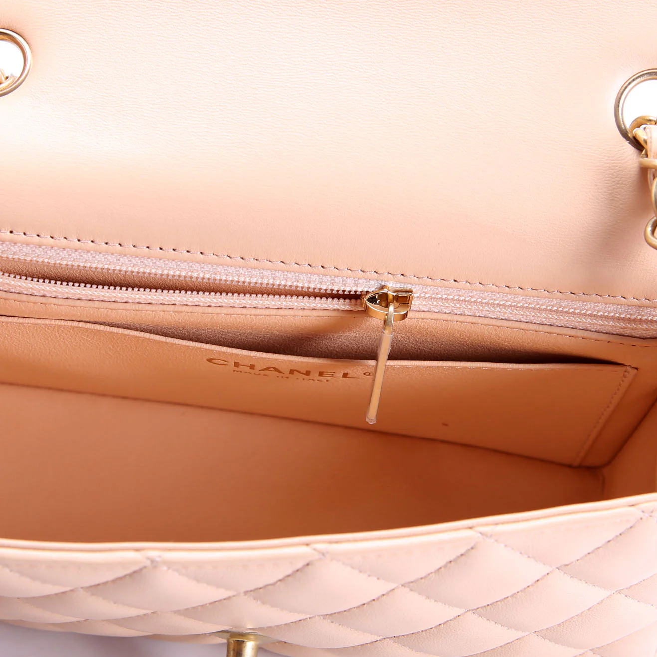 Classic Flap Mini Rectangle Lambskin 27M Tan - Image 9