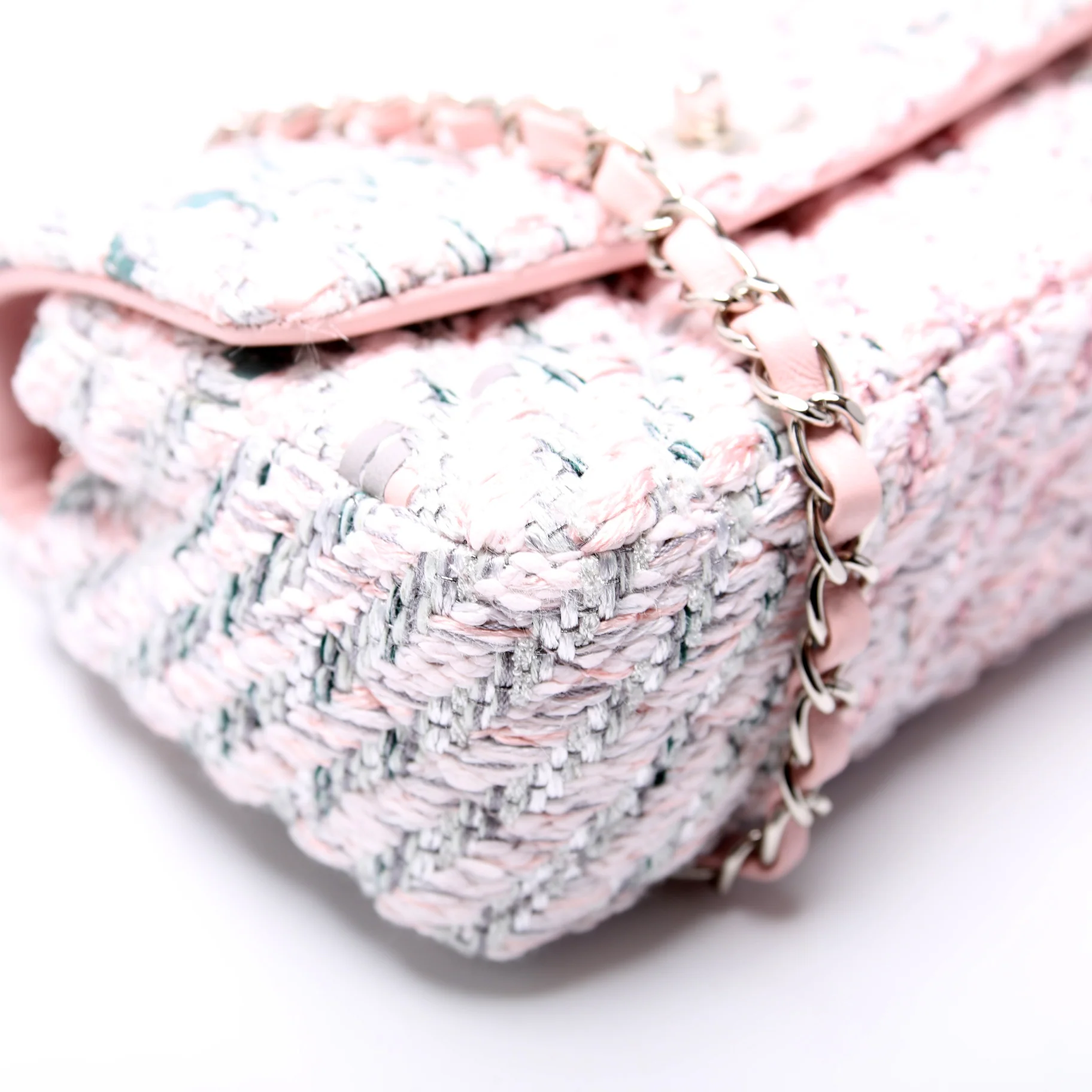 Classic Flap Mini Rectangle Tweed RFID Pink - Image 5