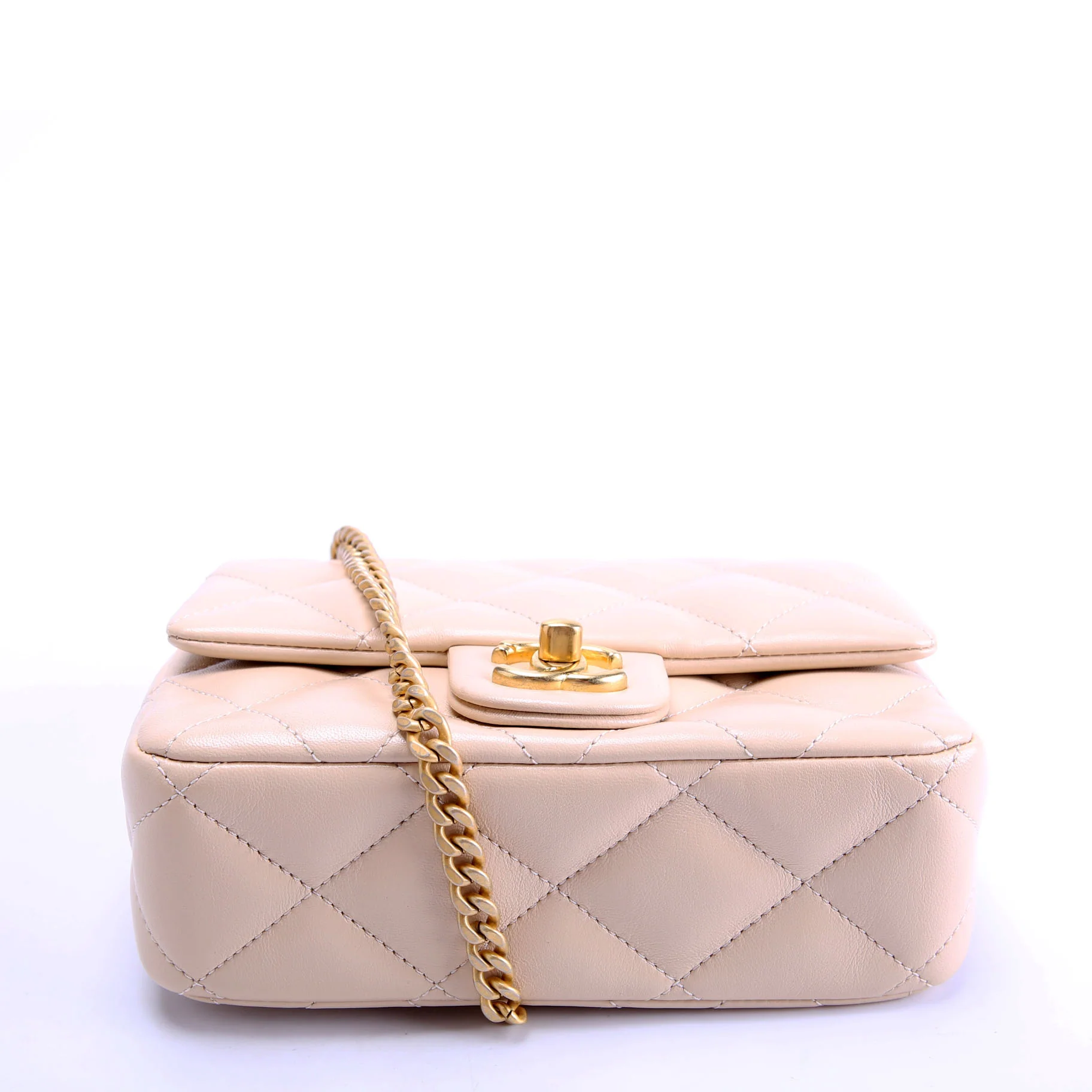 Classic Flap Mini Sweetheart Chain Caviar RFID Beige - Image 4