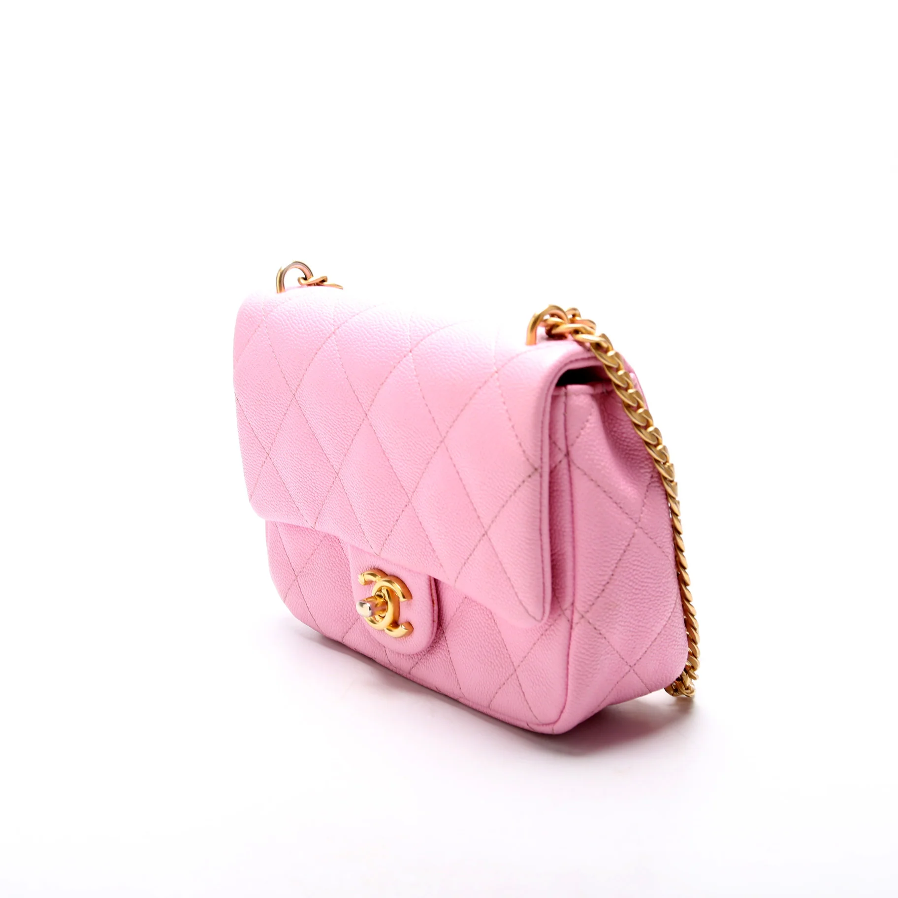 Classic Flap Mini Sweetheart Chain Caviar RFID Pink - Image 3