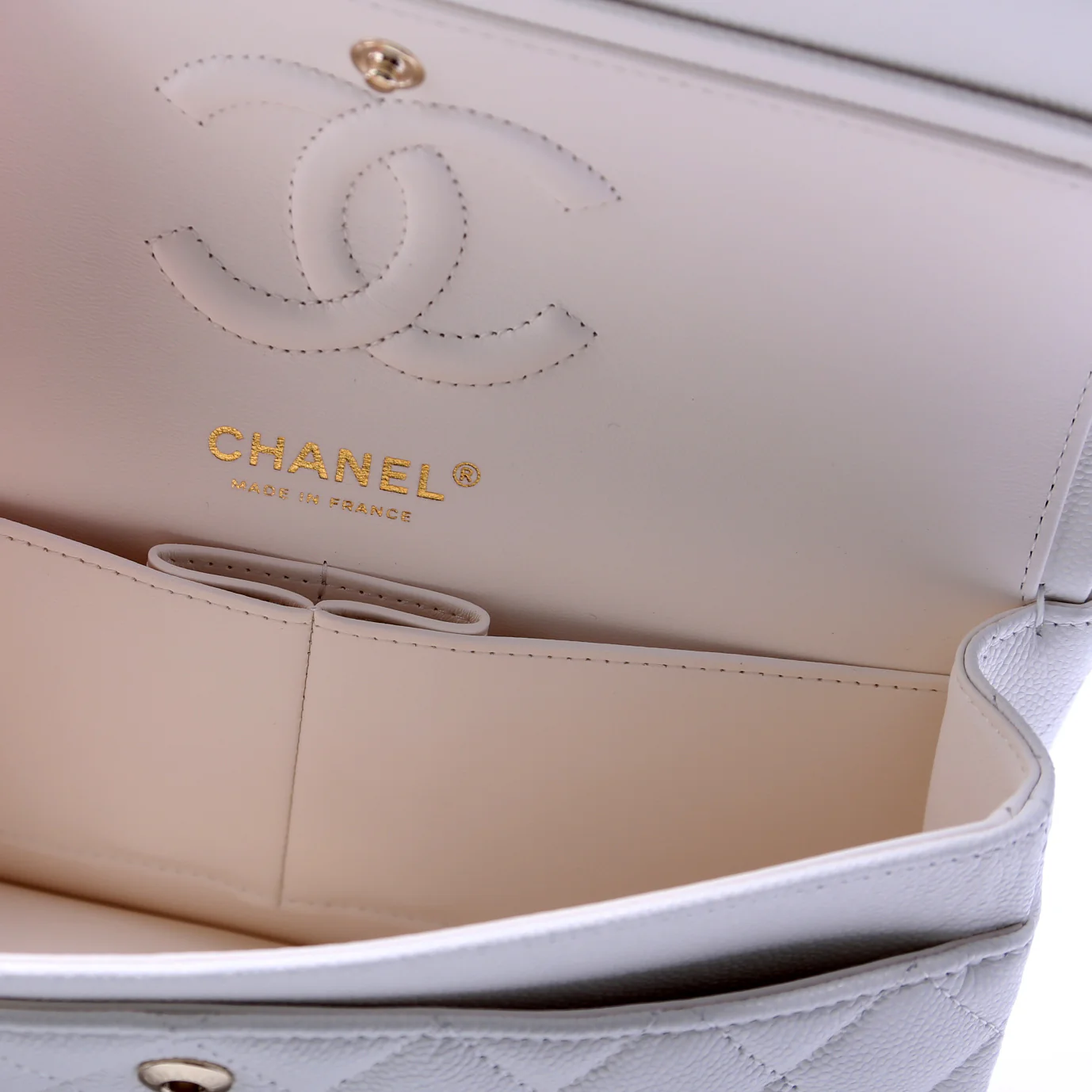 Classic Flap Small Caviar White - Image 7