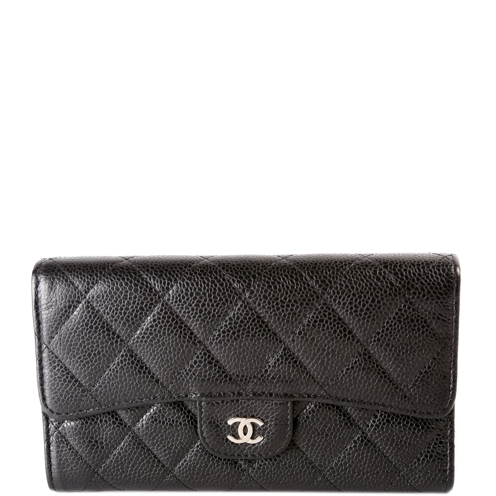 Classic Flap Wallet Long Caviar Black
