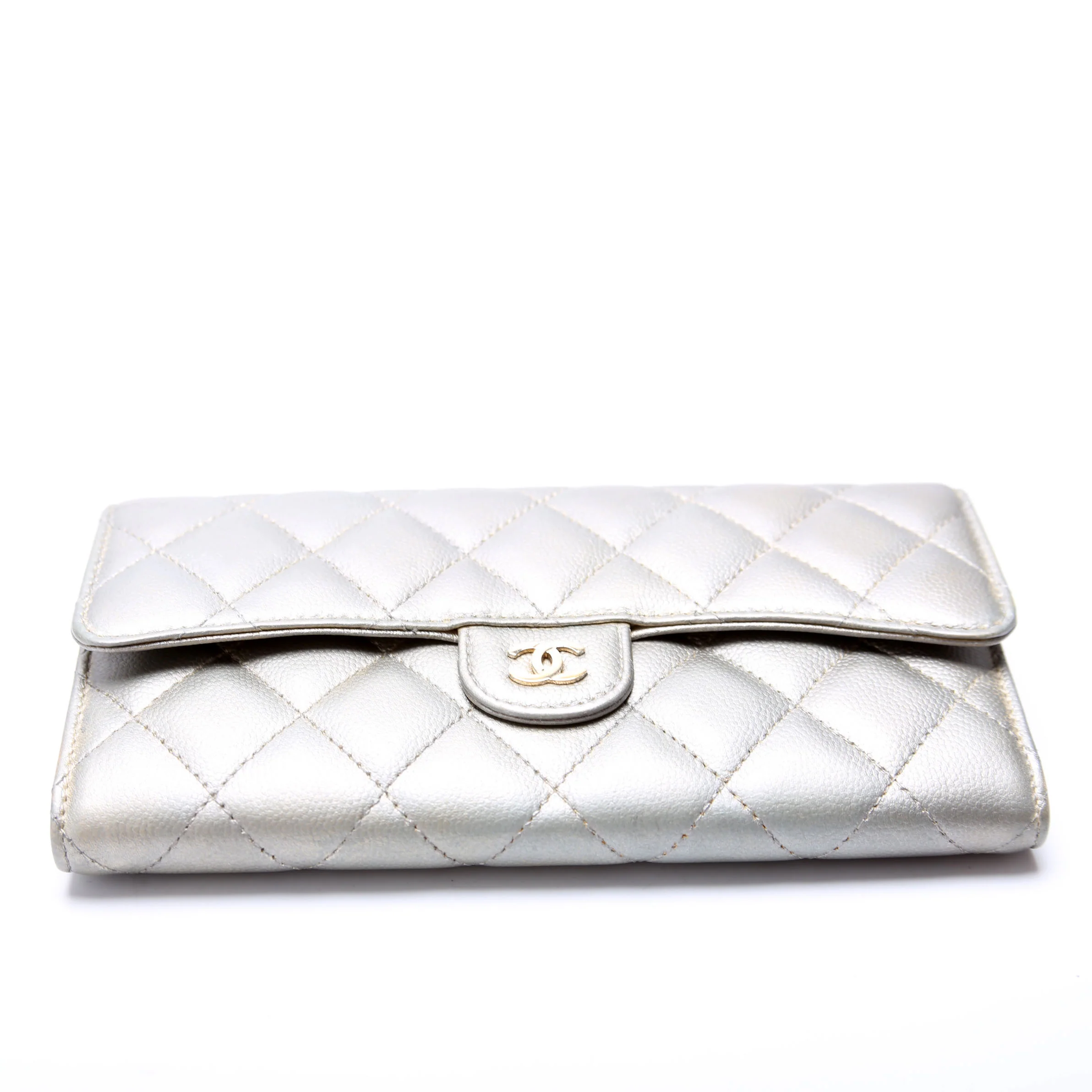 Classic Flap Wallet Long Caviar Grey - Image 4