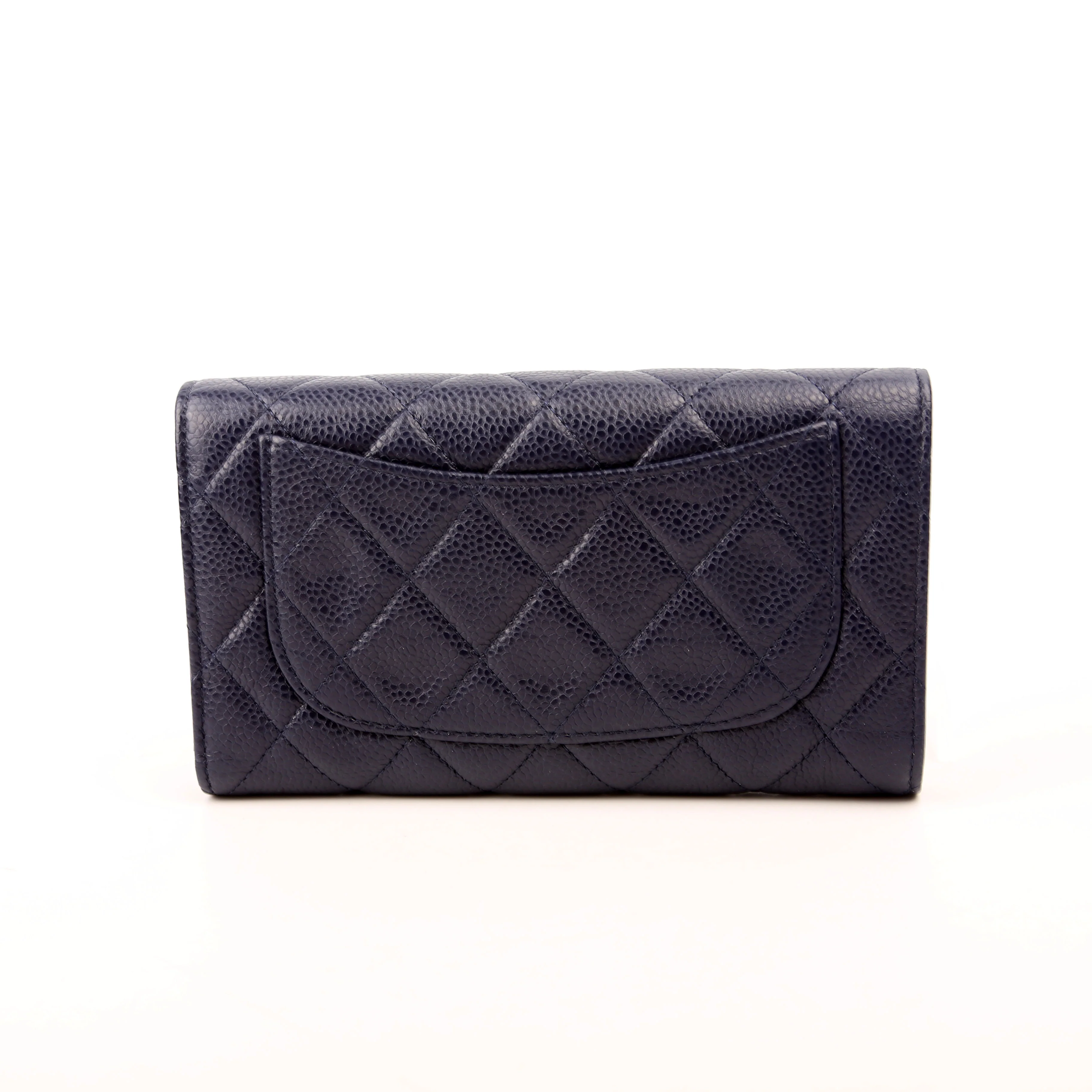 Classic Flap Wallet Long Caviar Navy - Image 2