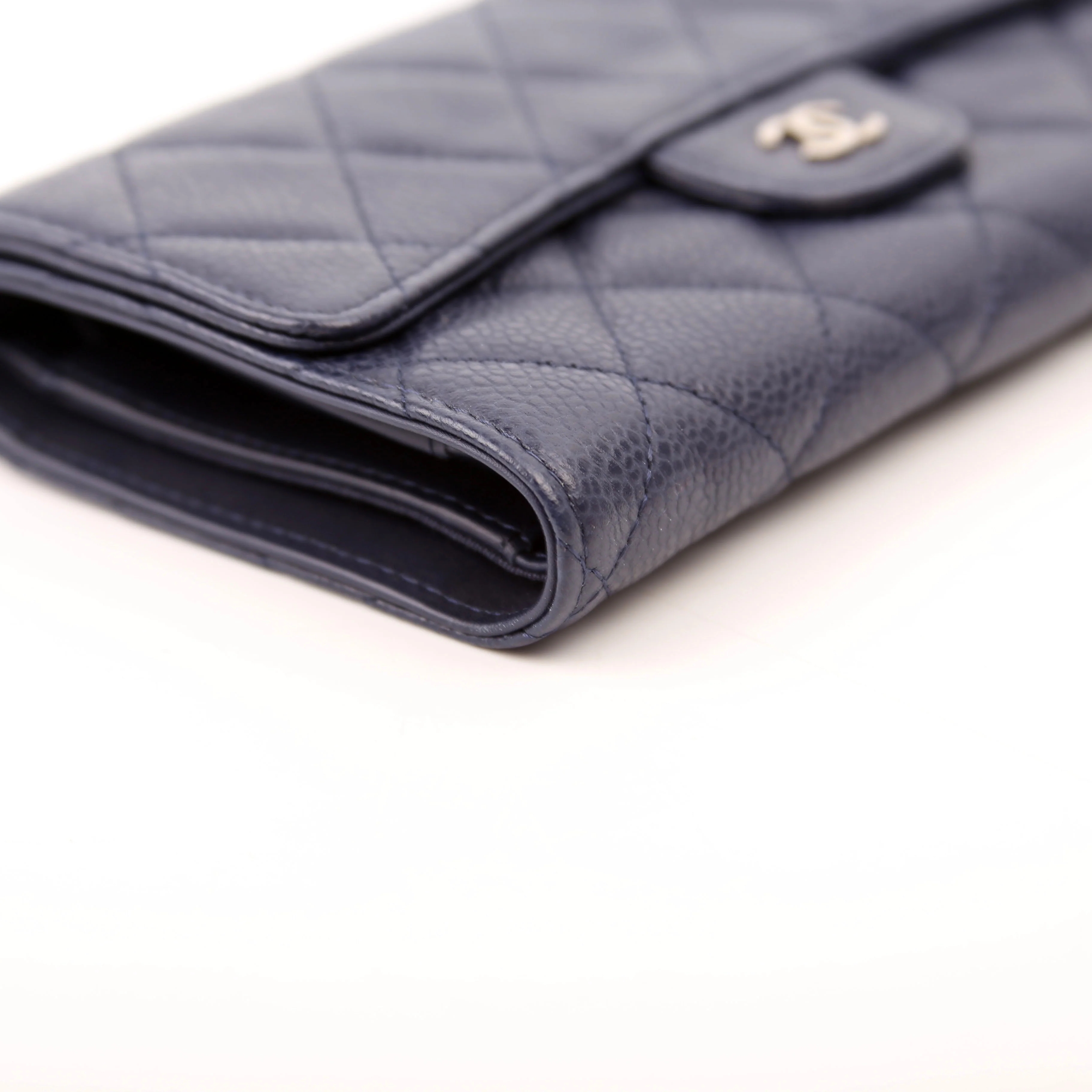 Classic Flap Wallet Long Caviar Navy - Image 6