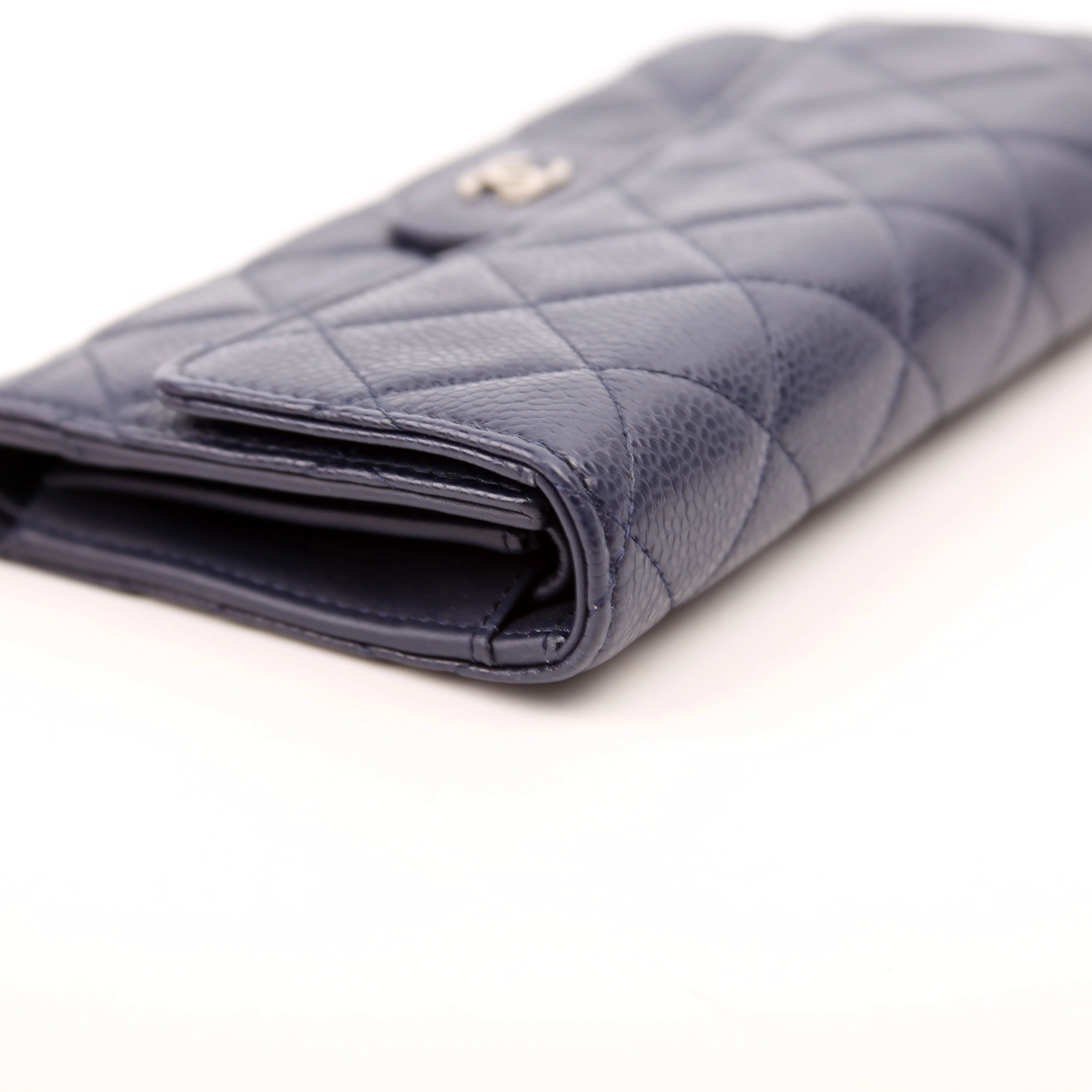 Classic Flap Wallet Long Caviar Navy - Image 8