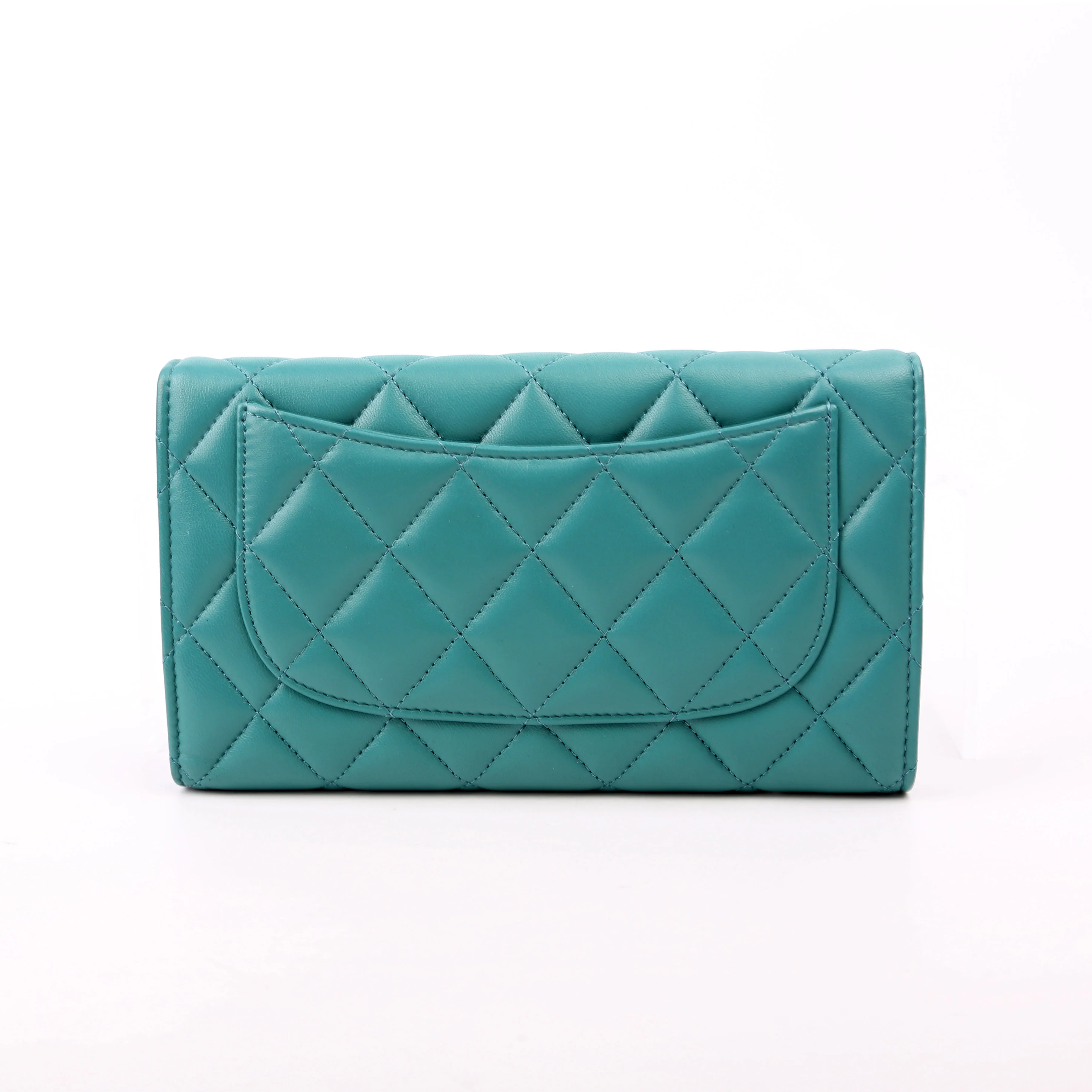 Classic Flap Wallet Long Lambskin Teal - Image 2