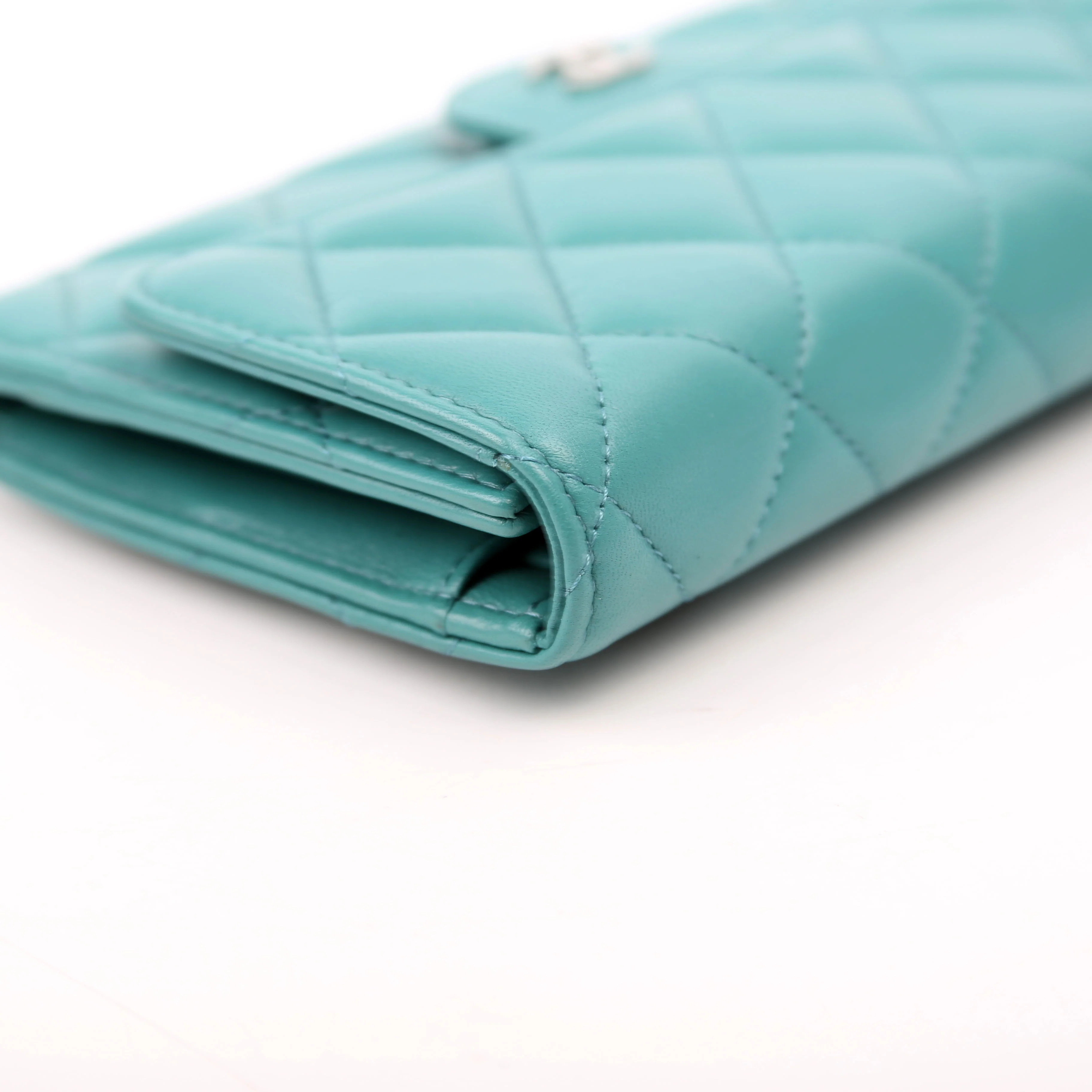 Classic Flap Wallet Long Lambskin Teal - Image 8