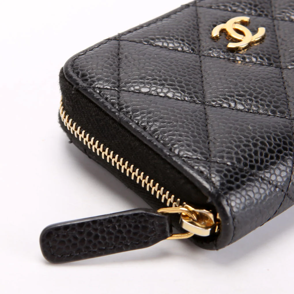 Classic Quilted Zippy Coin Purse Caviar 29M Black - Image 5